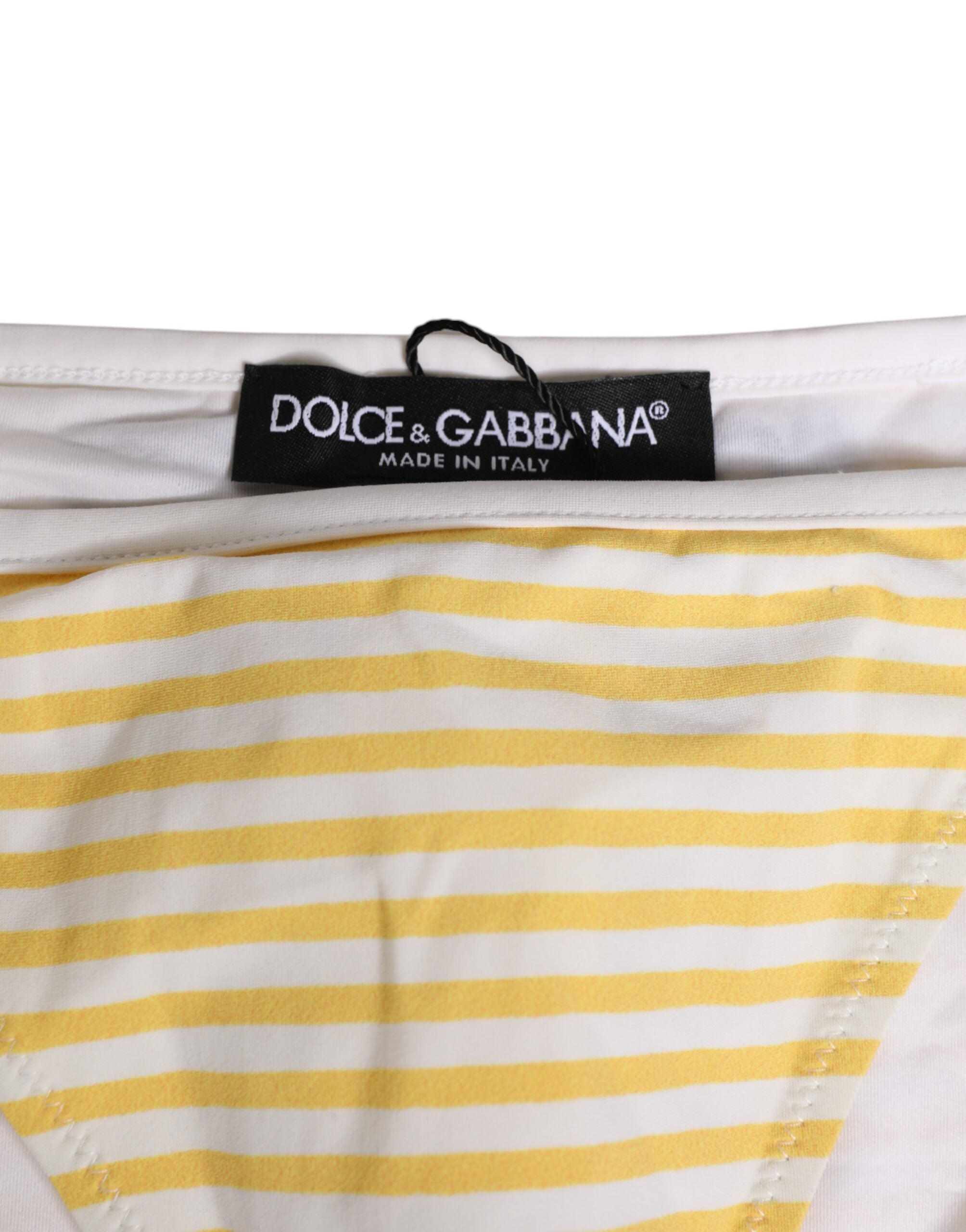 White Yellow Stripe Tie Side Logo Underwear - ventzia