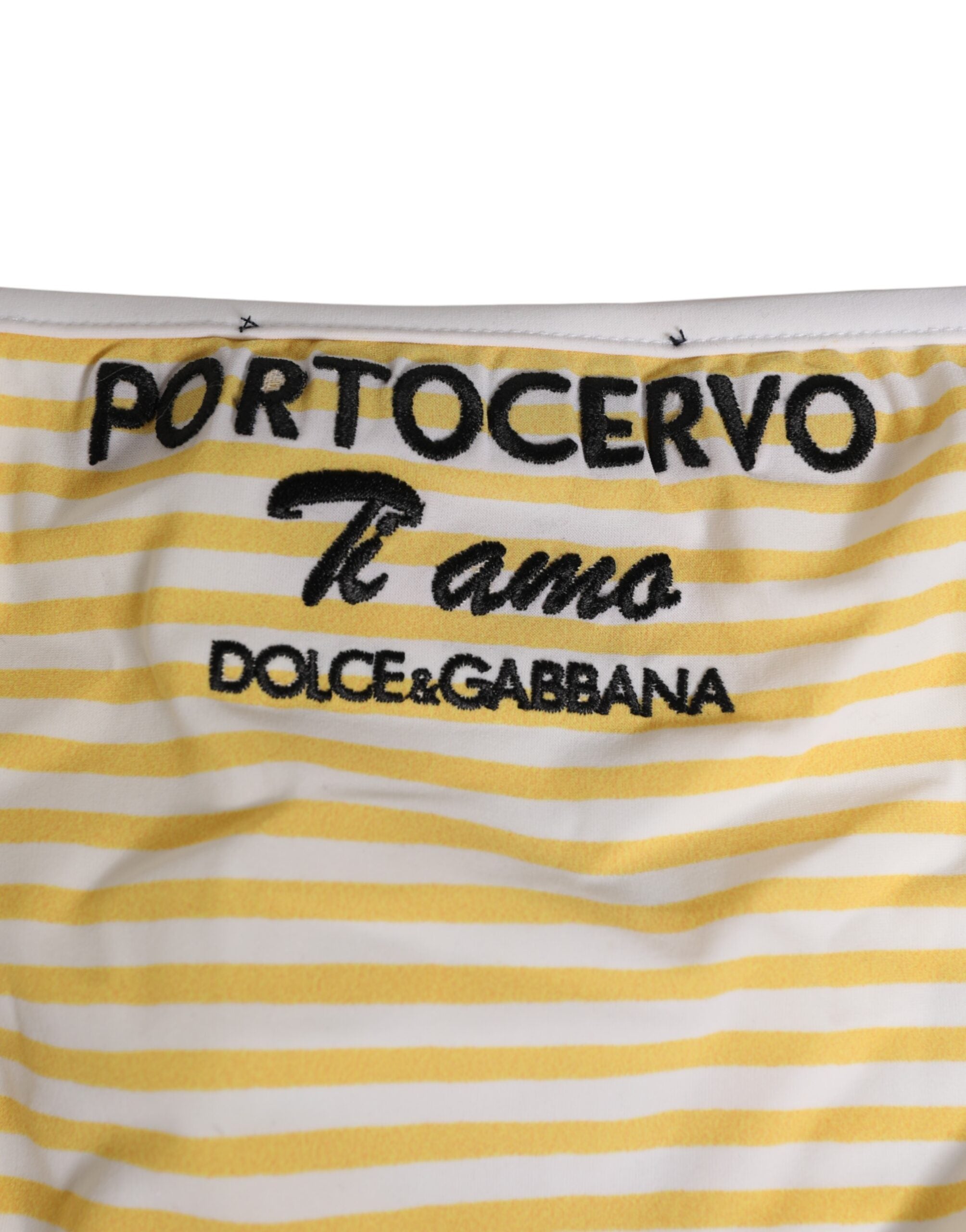 White Yellow Stripe Tie Side Logo Underwear - ventzia