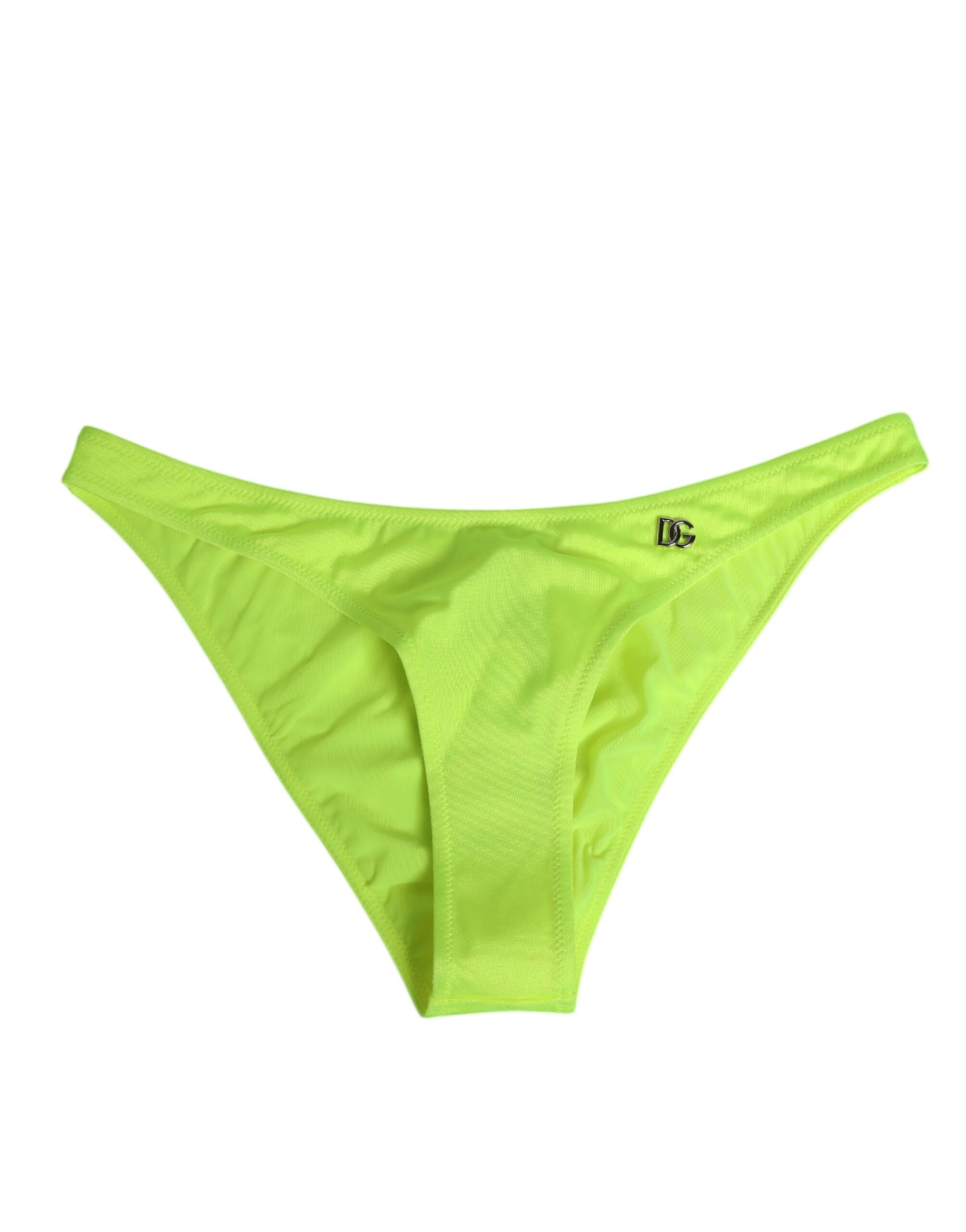 Neon Green DG Logo Swim Briefs Women Underwear - ventzia