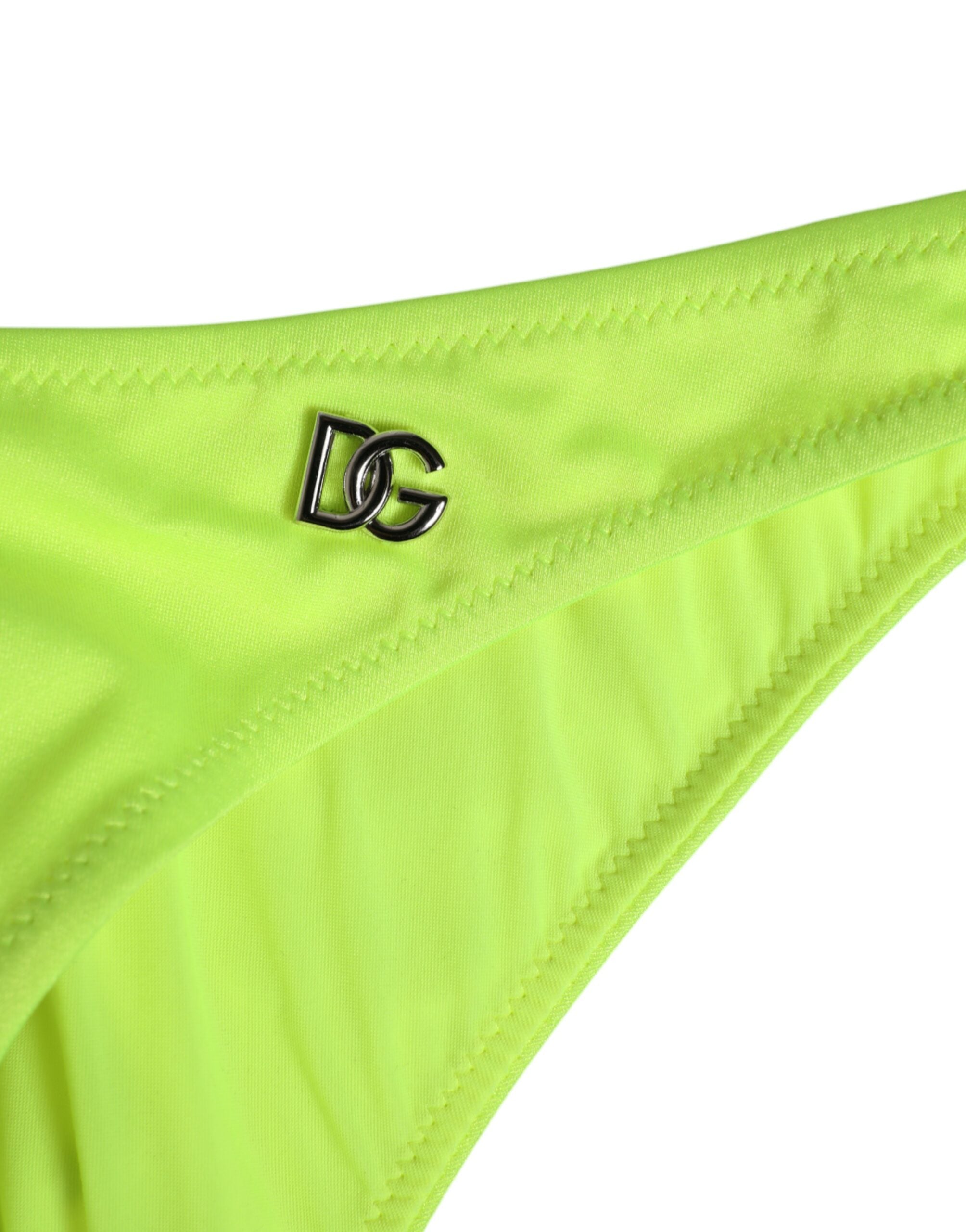 Neon Green DG Logo Swim Briefs Women Underwear - ventzia