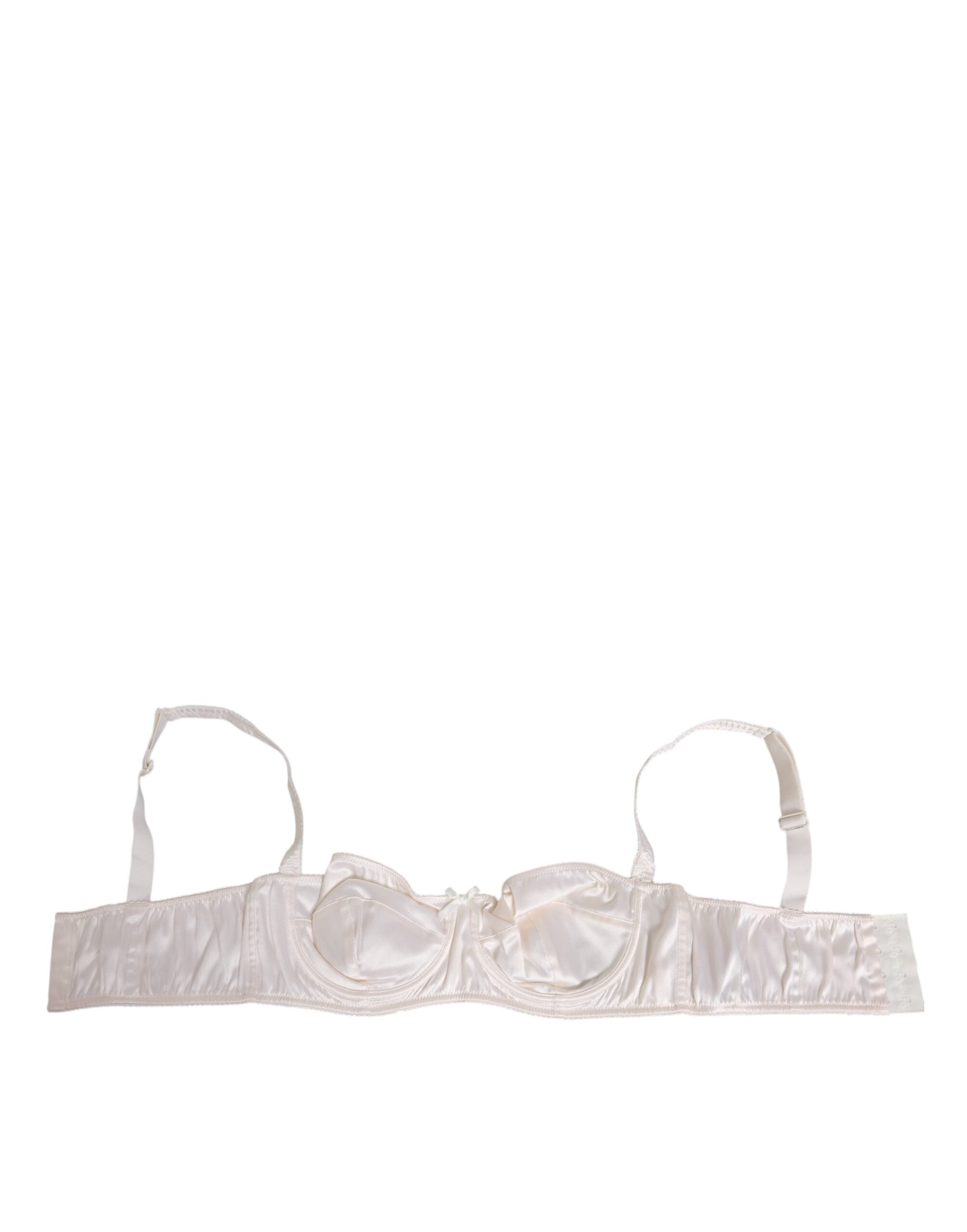White Silk Satin Balconnet Lingerie Bra Underwear - ventzia