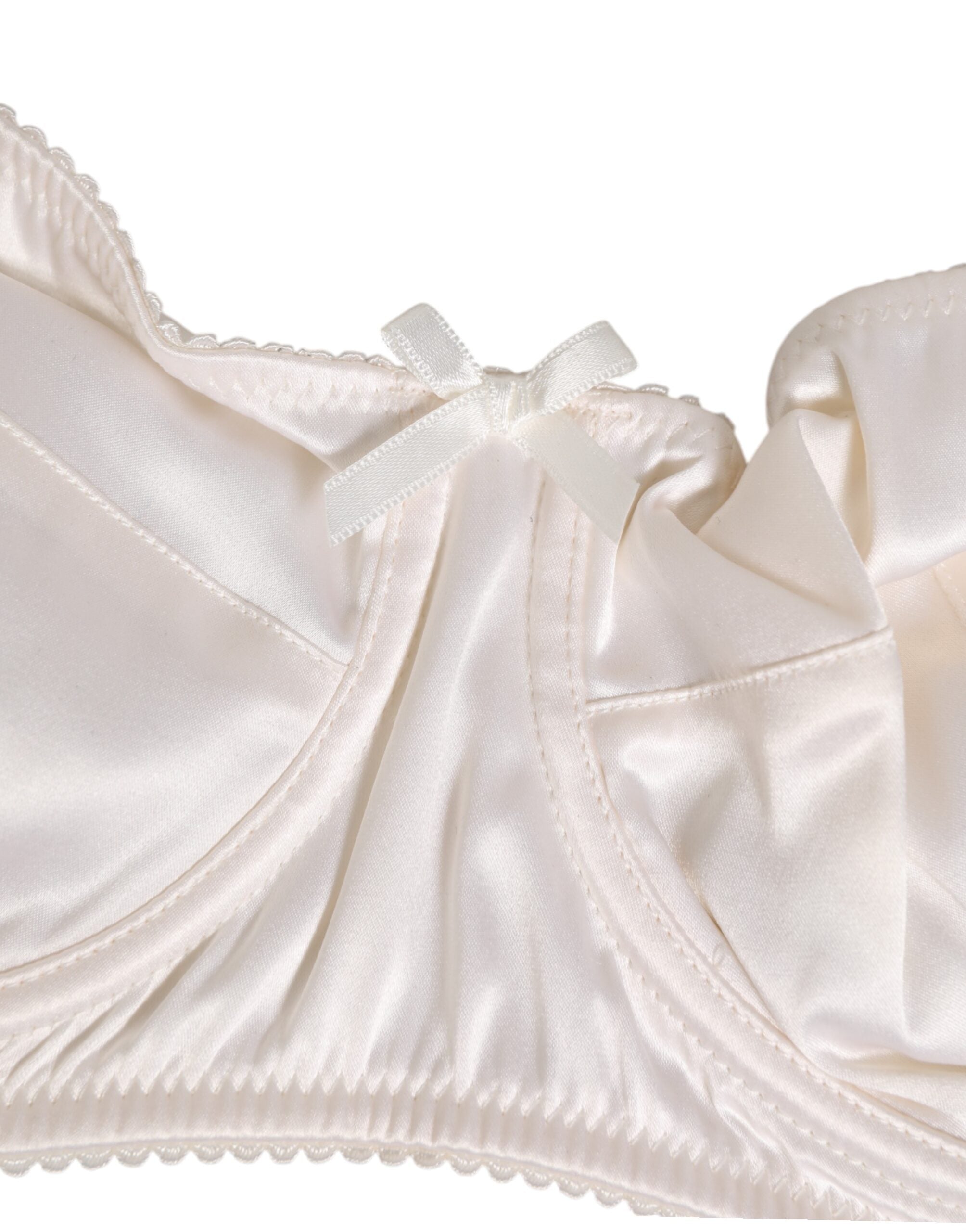 White Silk Satin Balconnet Lingerie Bra Underwear - ventzia