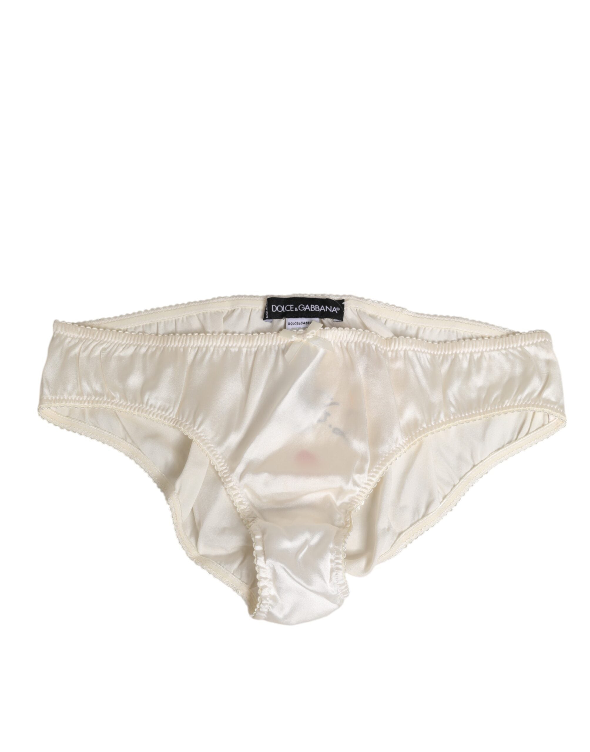 White Silk Satin Lingerie Panty  Underwear - ventzia