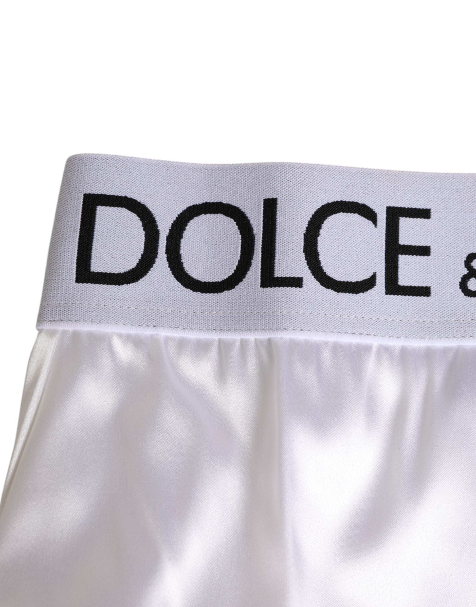 White Satin High-Waist Brief Logo Women Underwear - ventzia