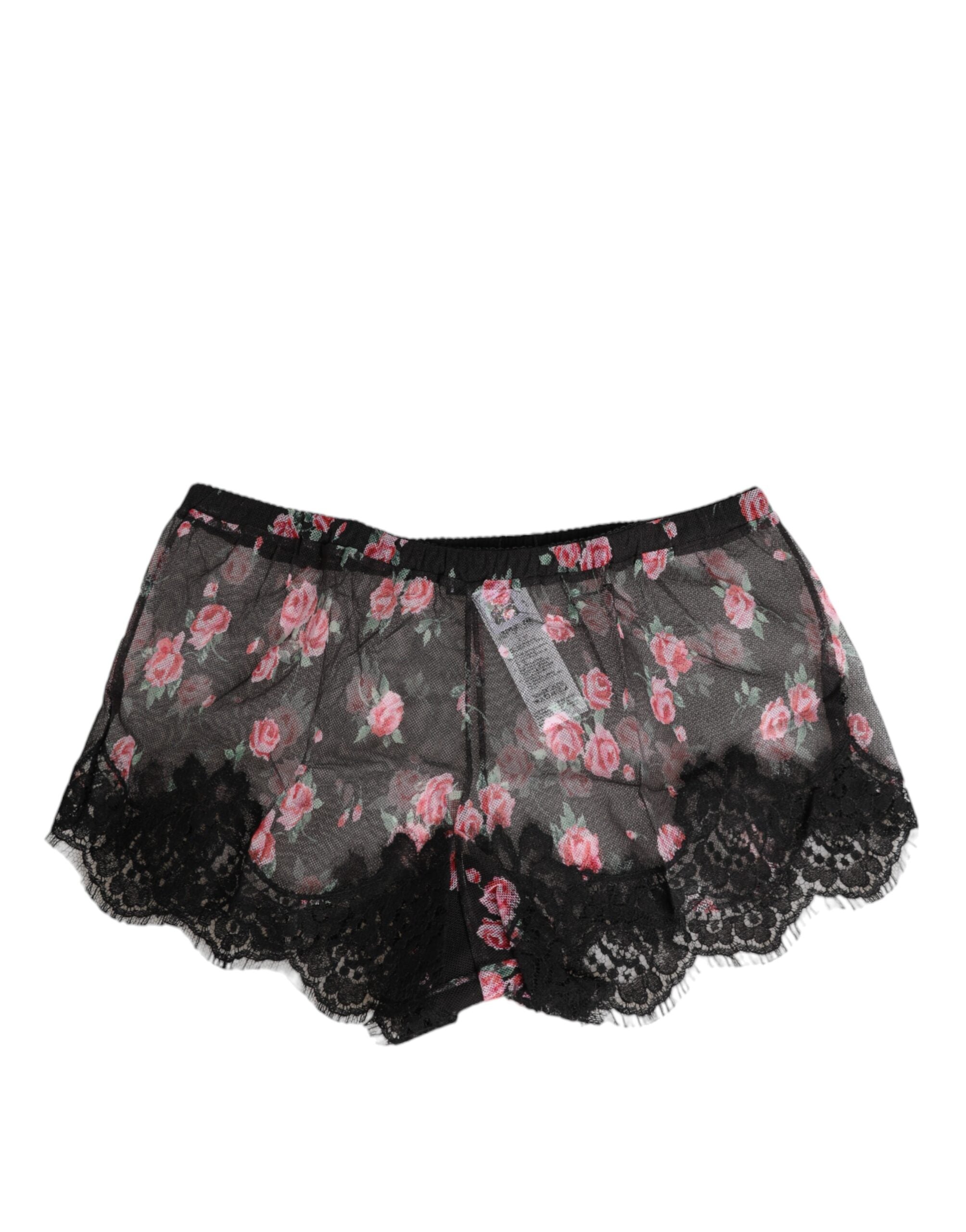 Black Pink Floral Lace Mesh Lingeri Underwear - ventzia