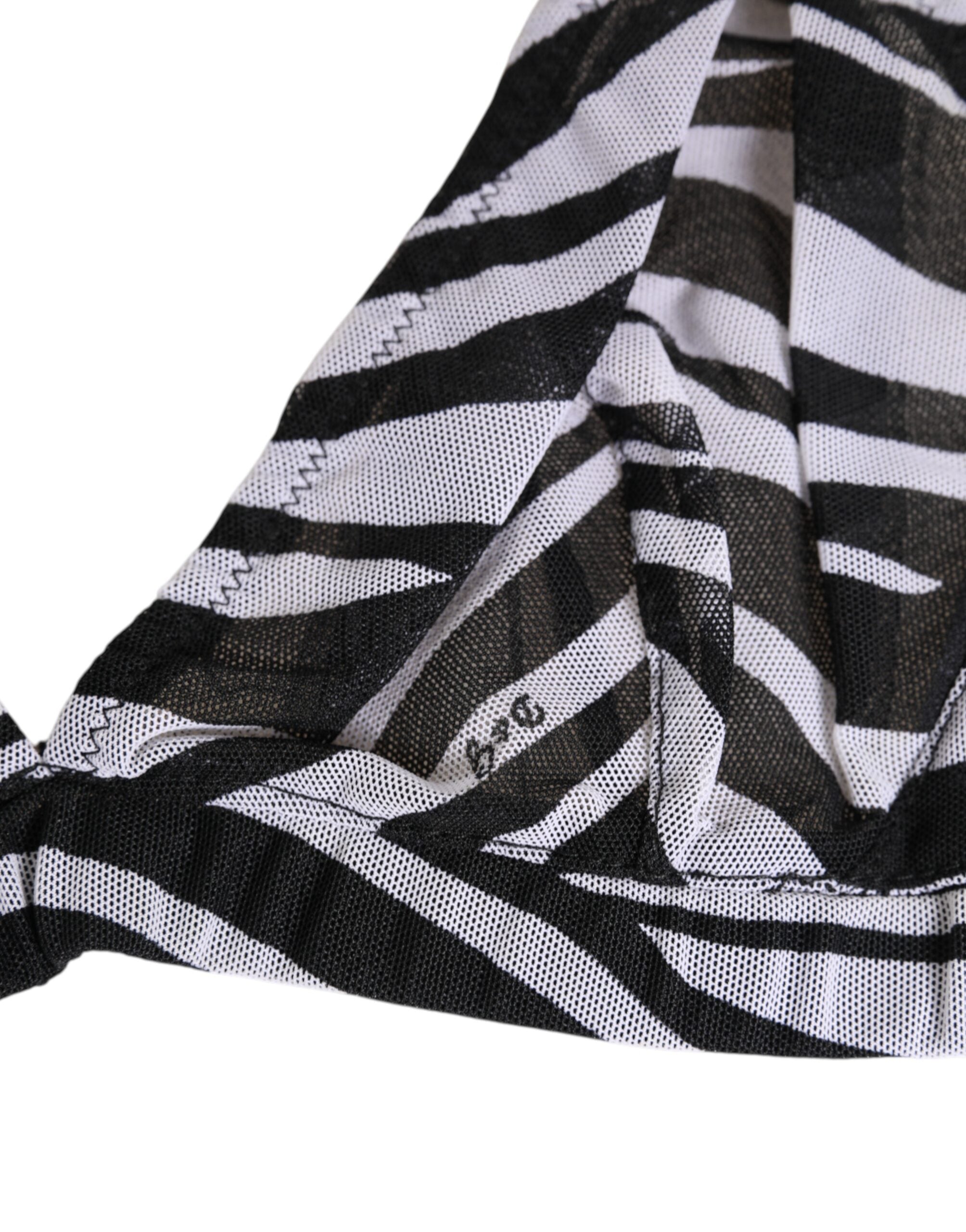 Black White Zebra Print Sheer Mesh Bralette Underwear - ventzia