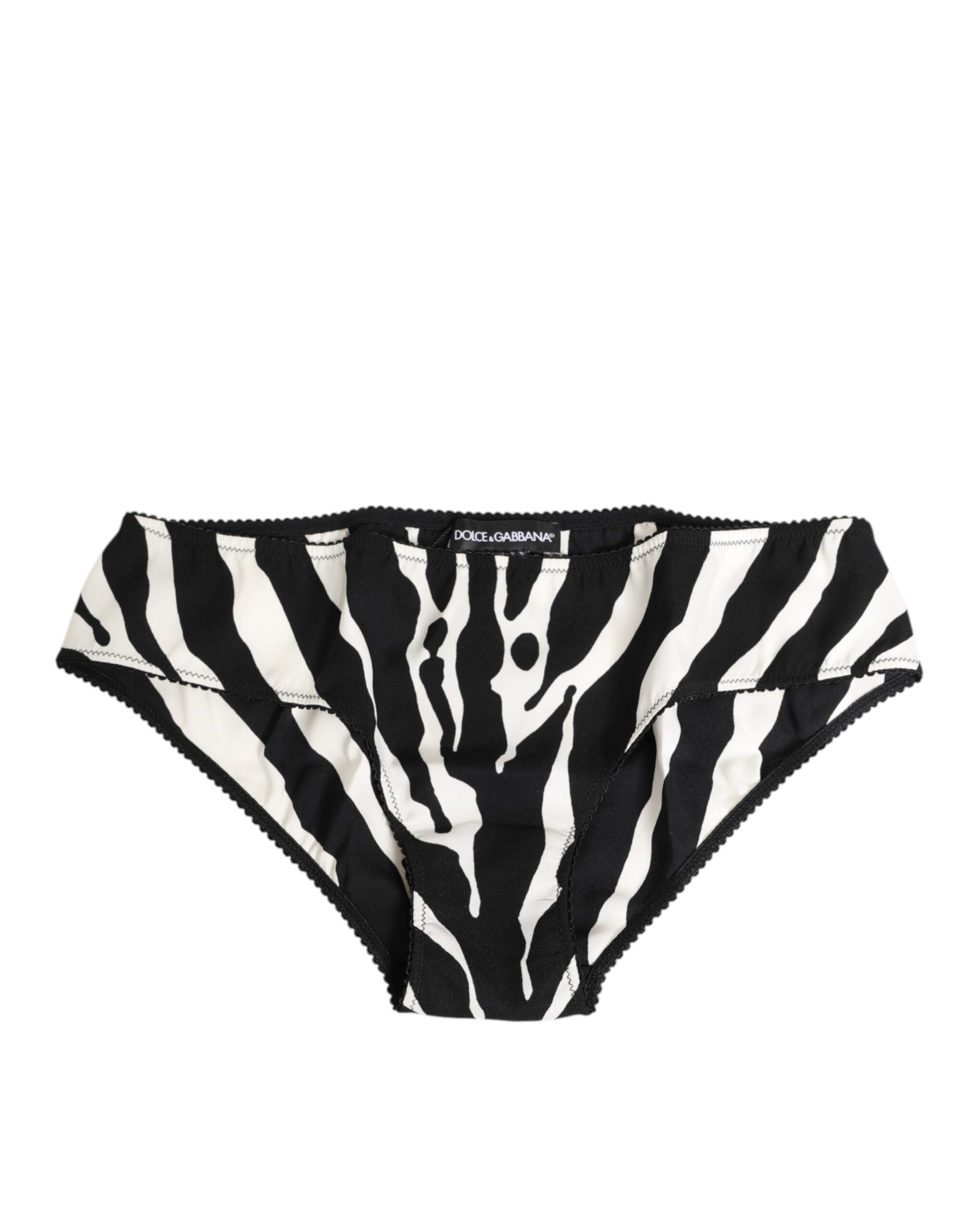 Black White Zebra Print Slip Briefs Underwear - ventzia