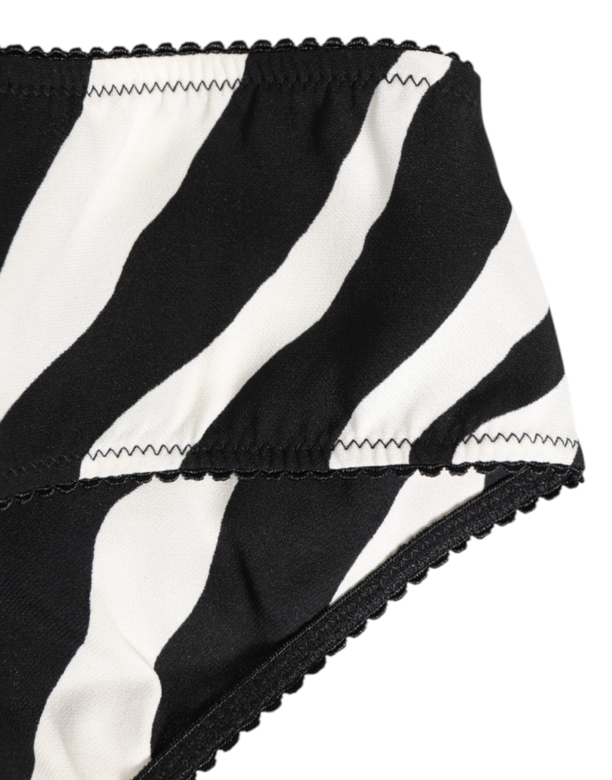 Black White Zebra Print Slip Briefs Underwear - ventzia