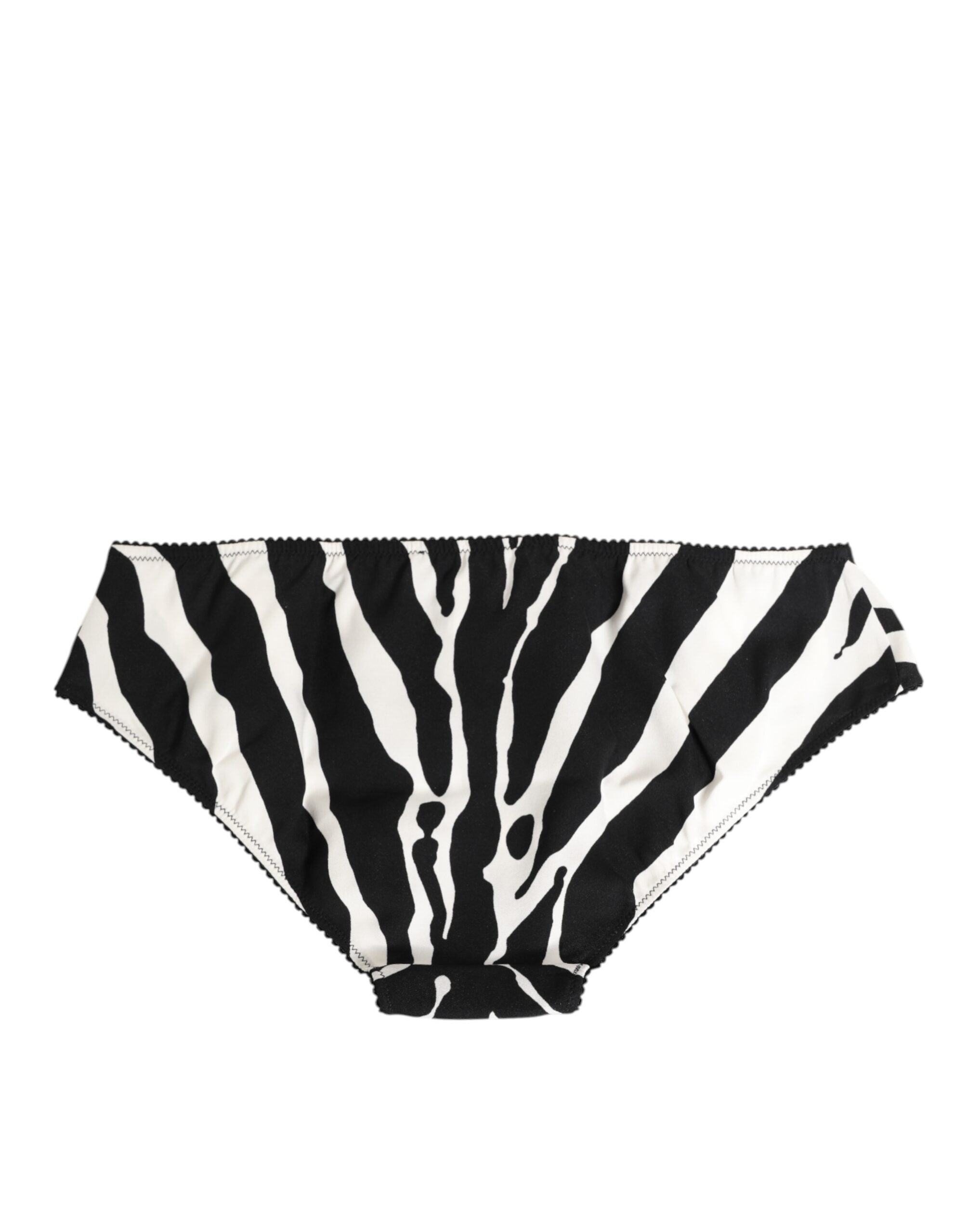 Black White Zebra Print Slip Briefs Underwear - ventzia