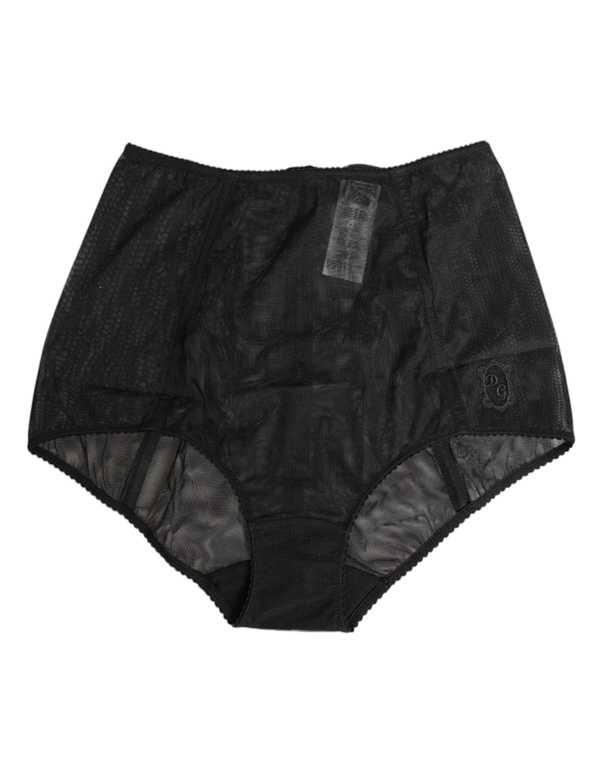 Black High Waist Mesh Sheer Shapewear Underwear - ventzia