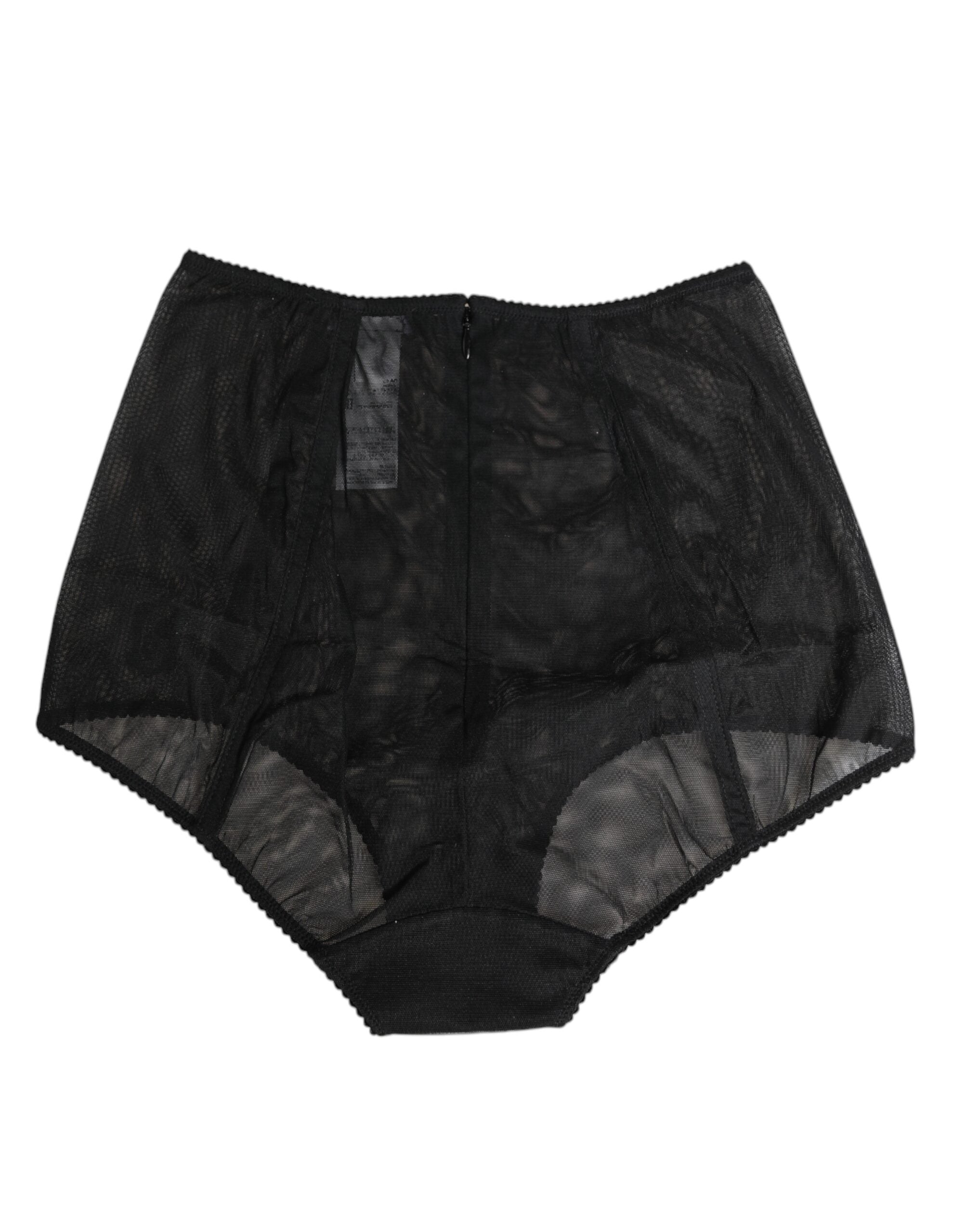 Black High Waist Mesh Sheer Shapewear Underwear - ventzia