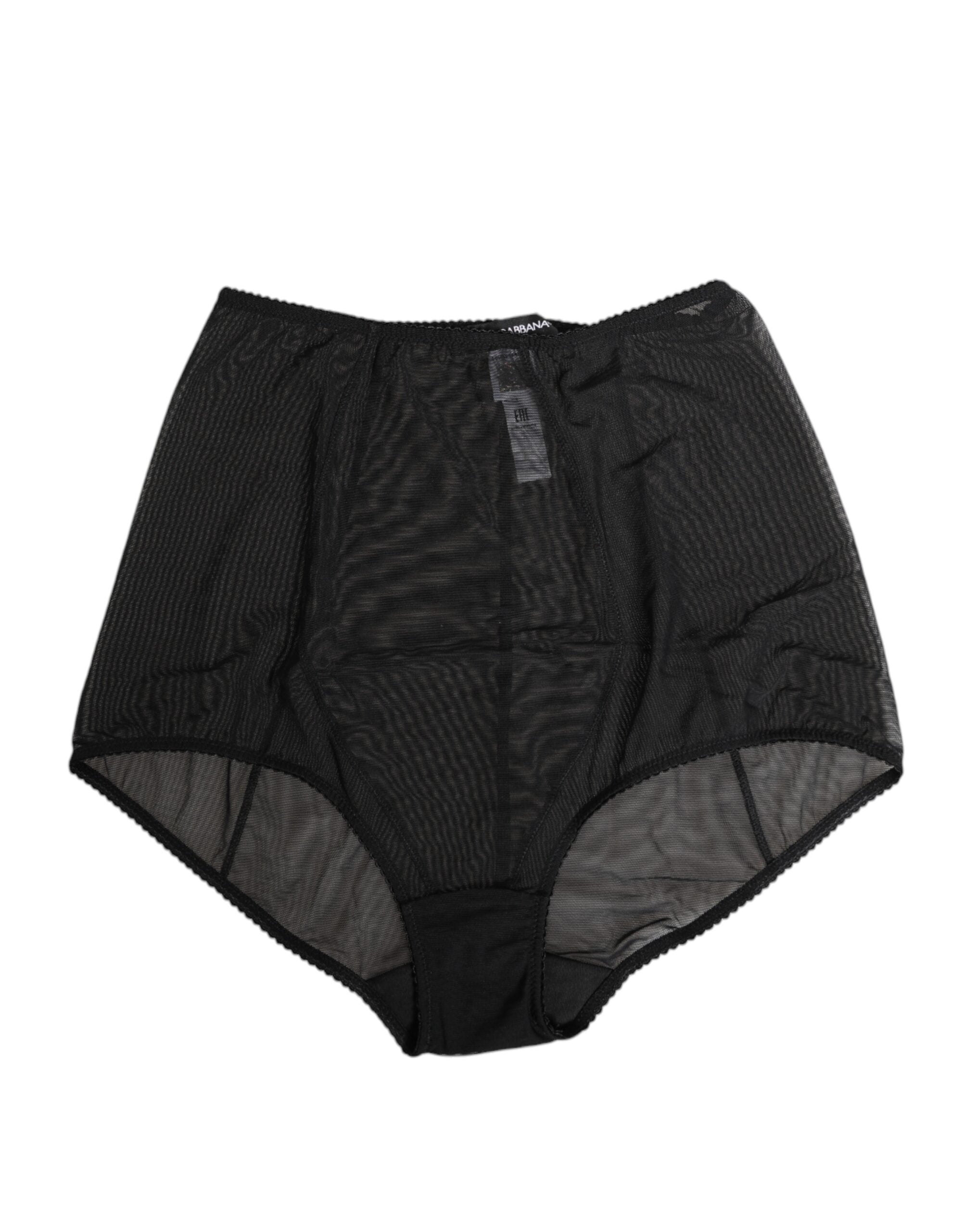 Black High Waist Mesh Sheer Shapewear Underwear - ventzia