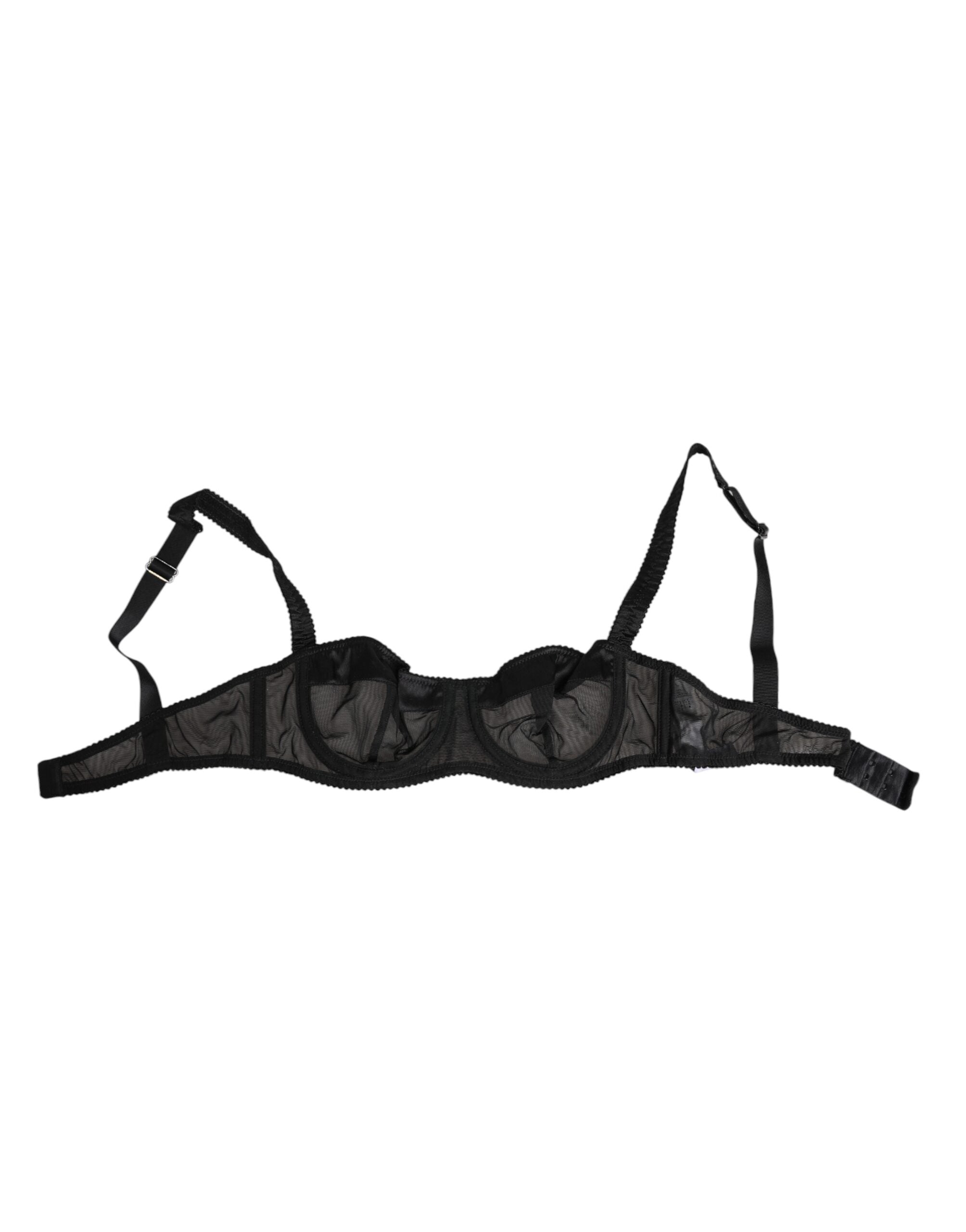 Black Sheer Mesh Underwire Bra  Underwear - ventzia
