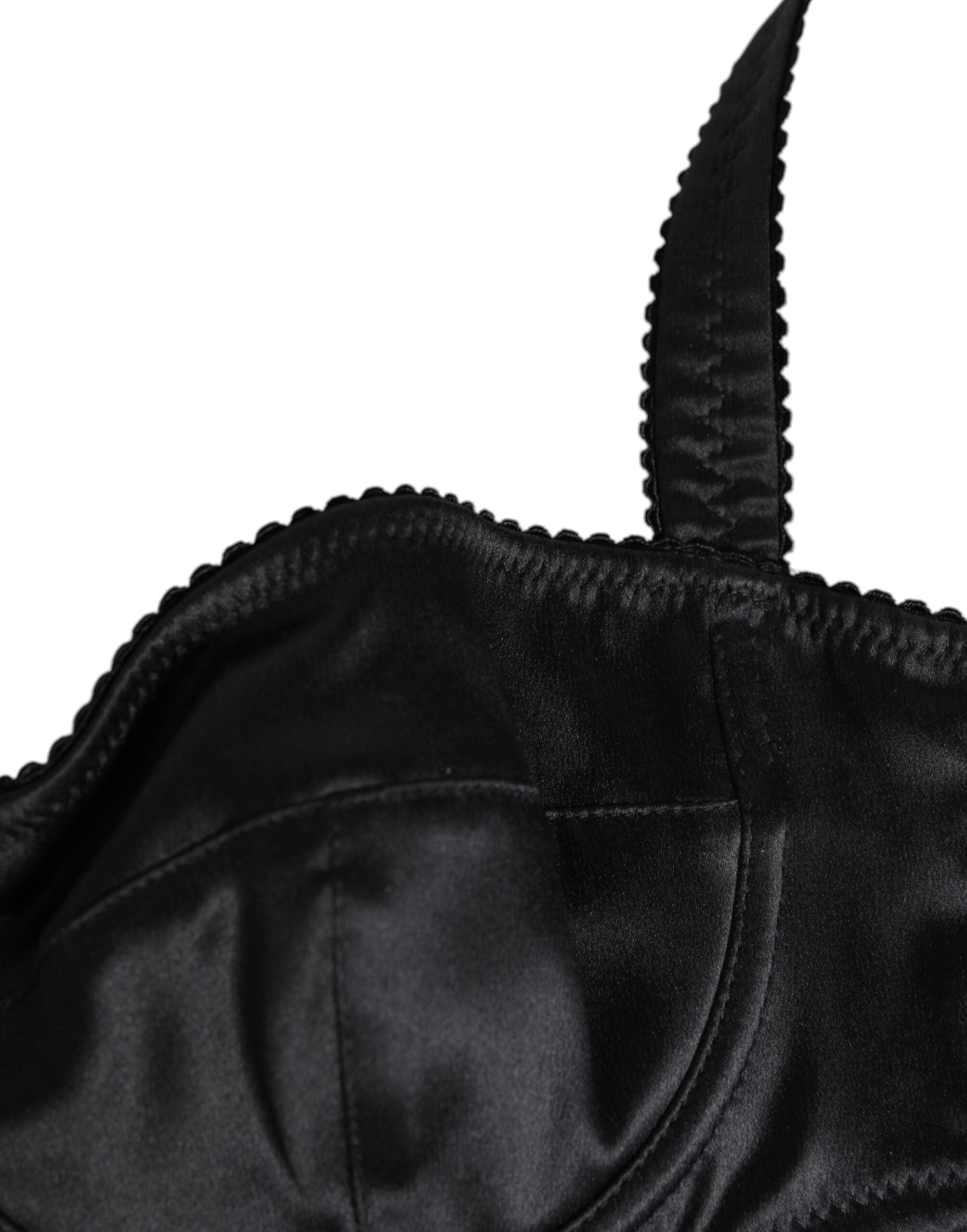 Black Satin Underwire Bra Lingerie IT2 Underwear - ventzia