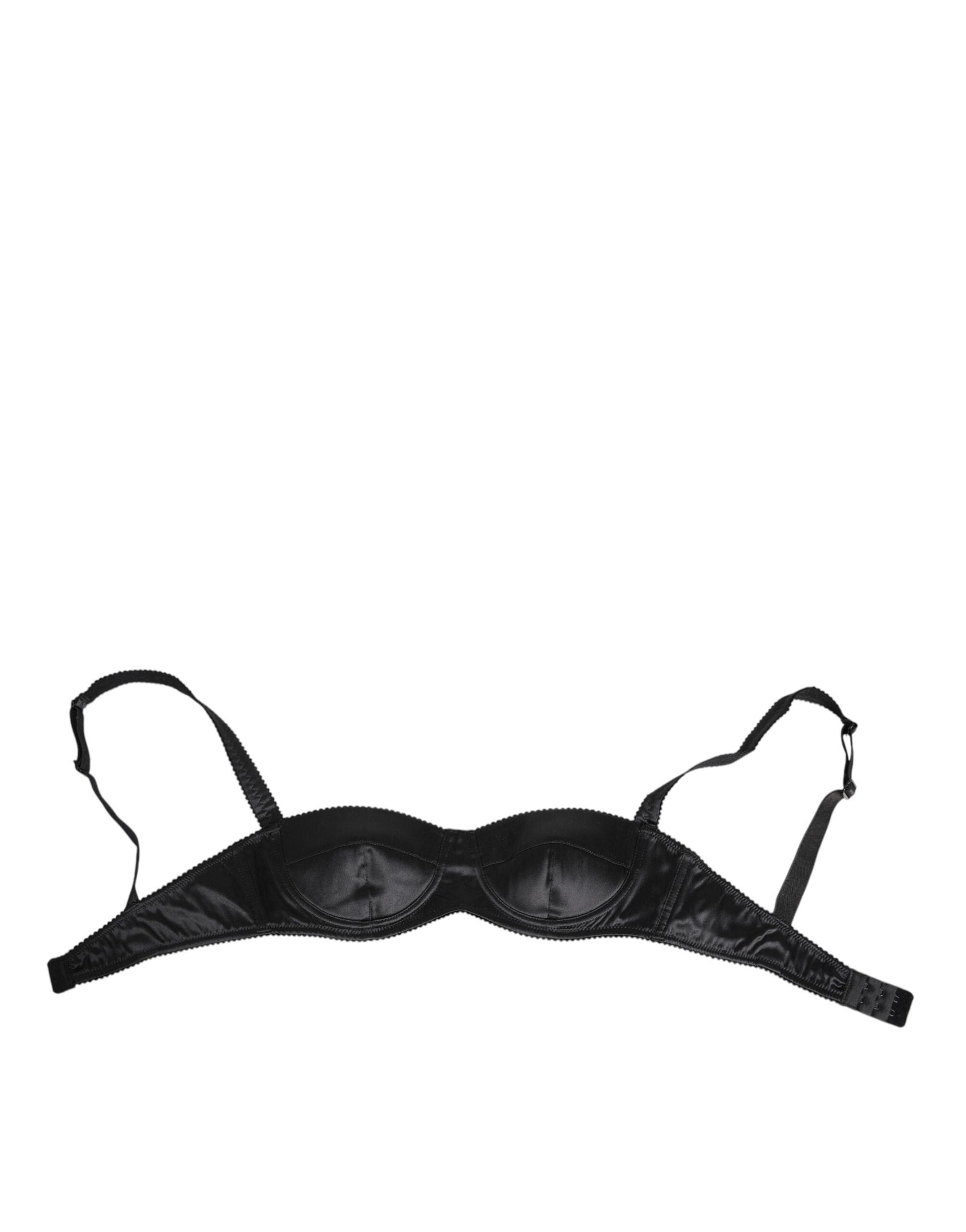Black Silk Satin Wireless Lingerie Bra Underwear - ventzia