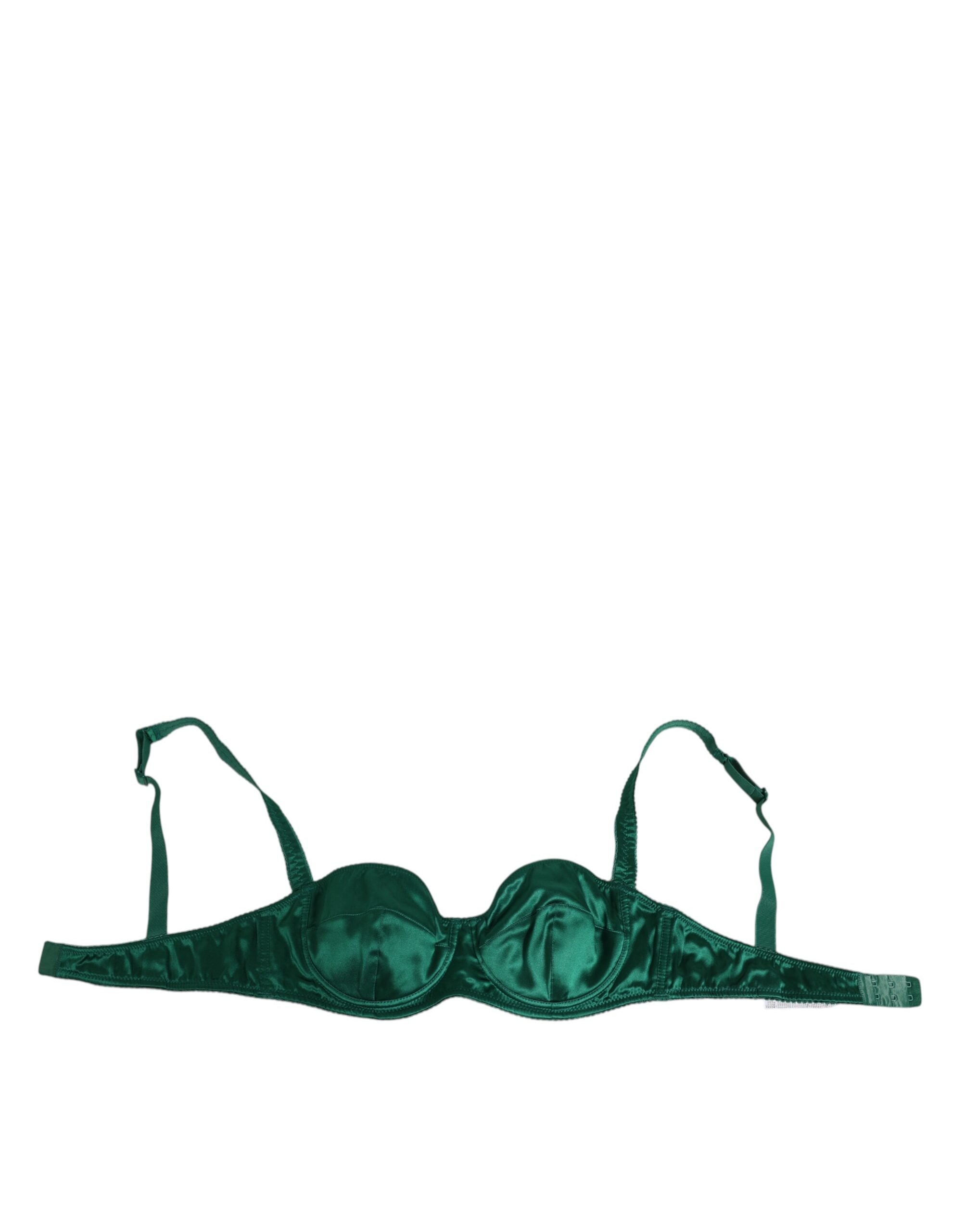 Green Satin Semi-Padded Underwire Musk Underwear - ventzia