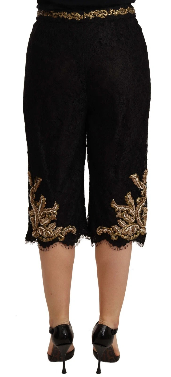 Black Lace Gold Baroque SPECIAL PIECE Shorts - ventzia
