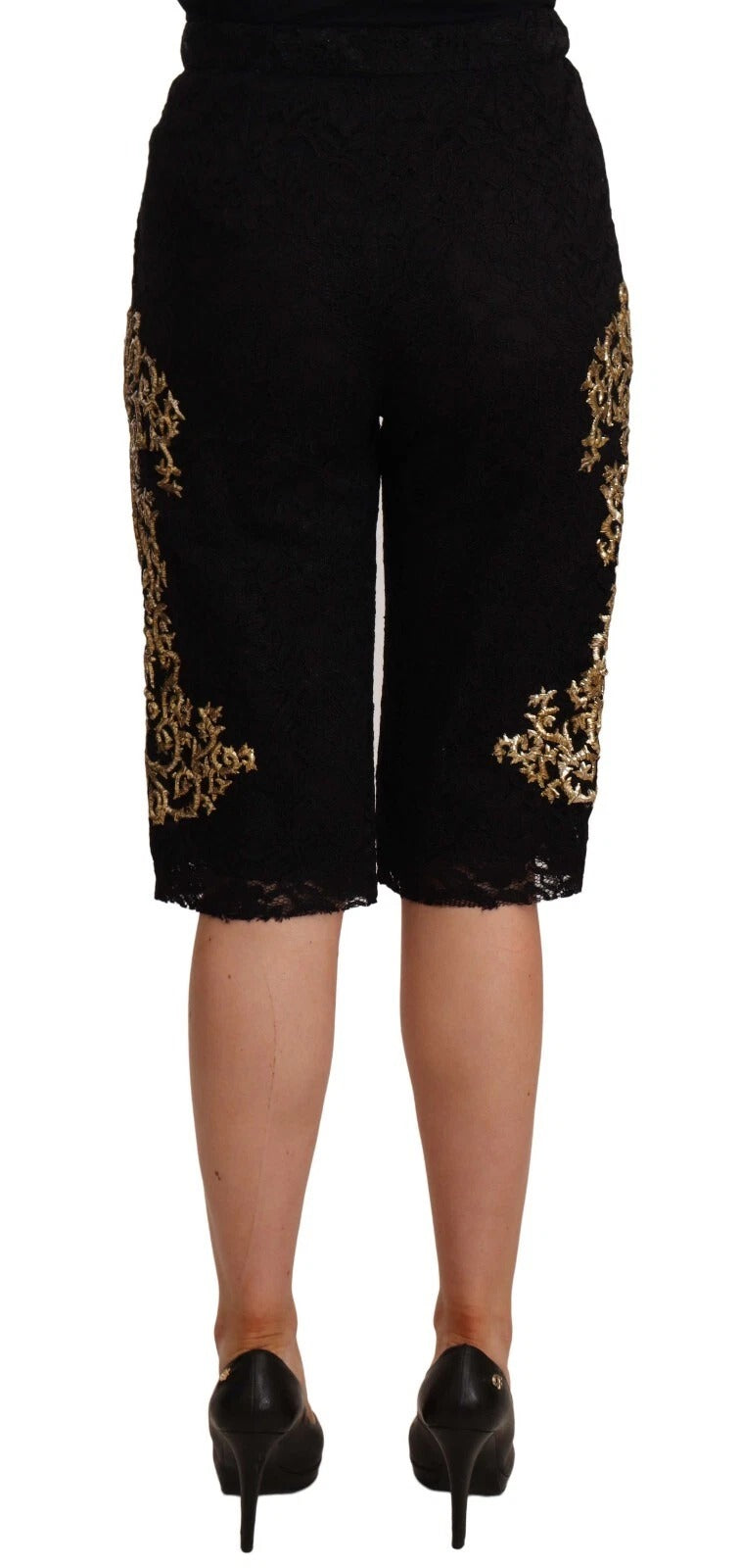 Black Lace Gold Baroque SPECIAL PIECE Shorts - ventzia