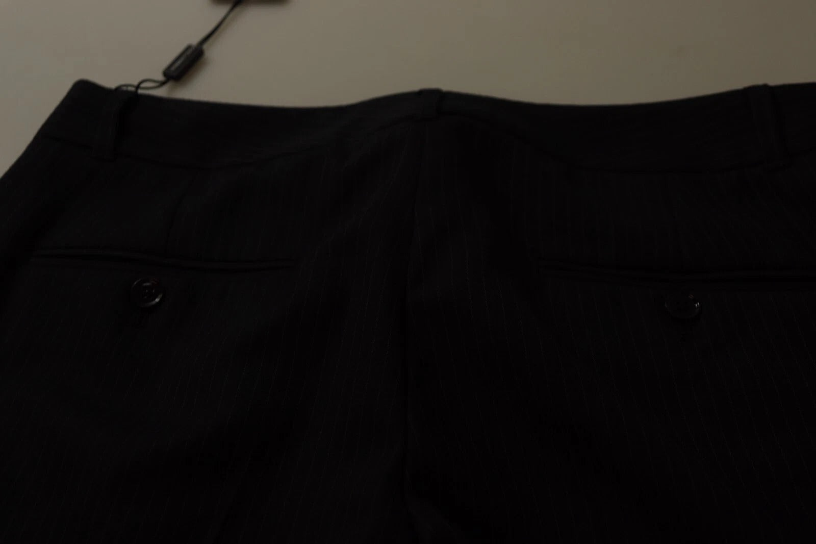 Black Stripes Mid Waist Trouser Pants - ventzia