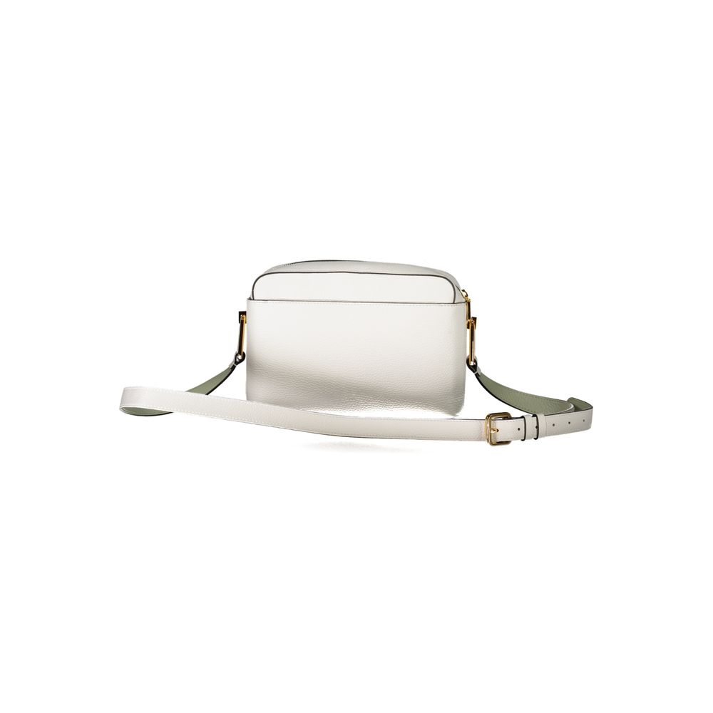 White Leather Handbag - ventzia