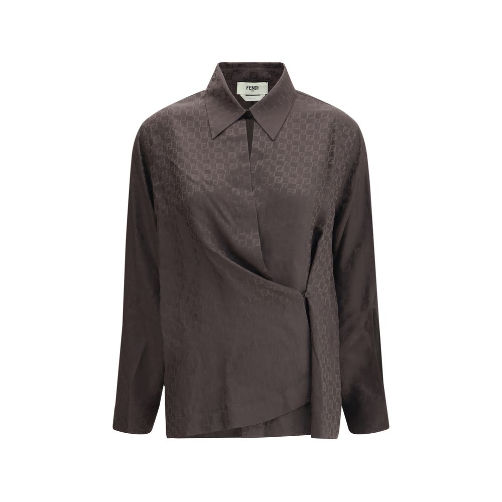 Brown Silk Dress Shirt - ventzia