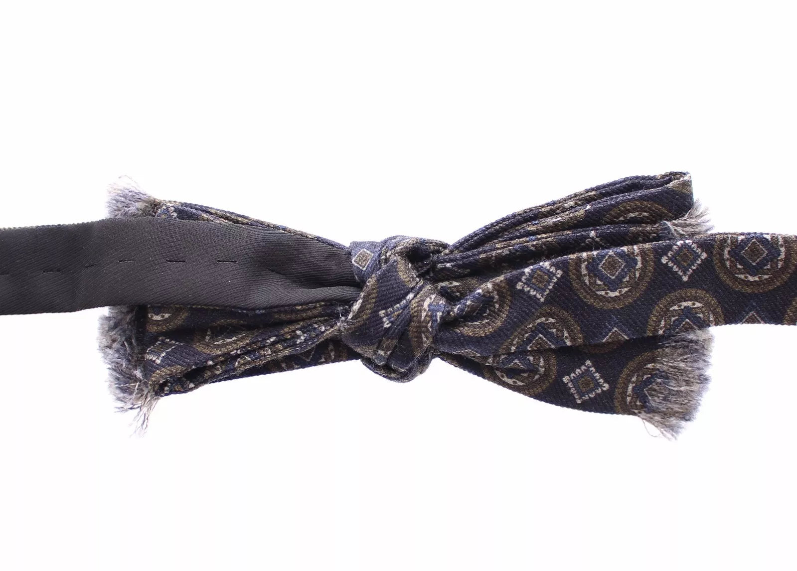 Blue Silk Baroque Fantasi Tied Bow Tie Papillon - ventzia