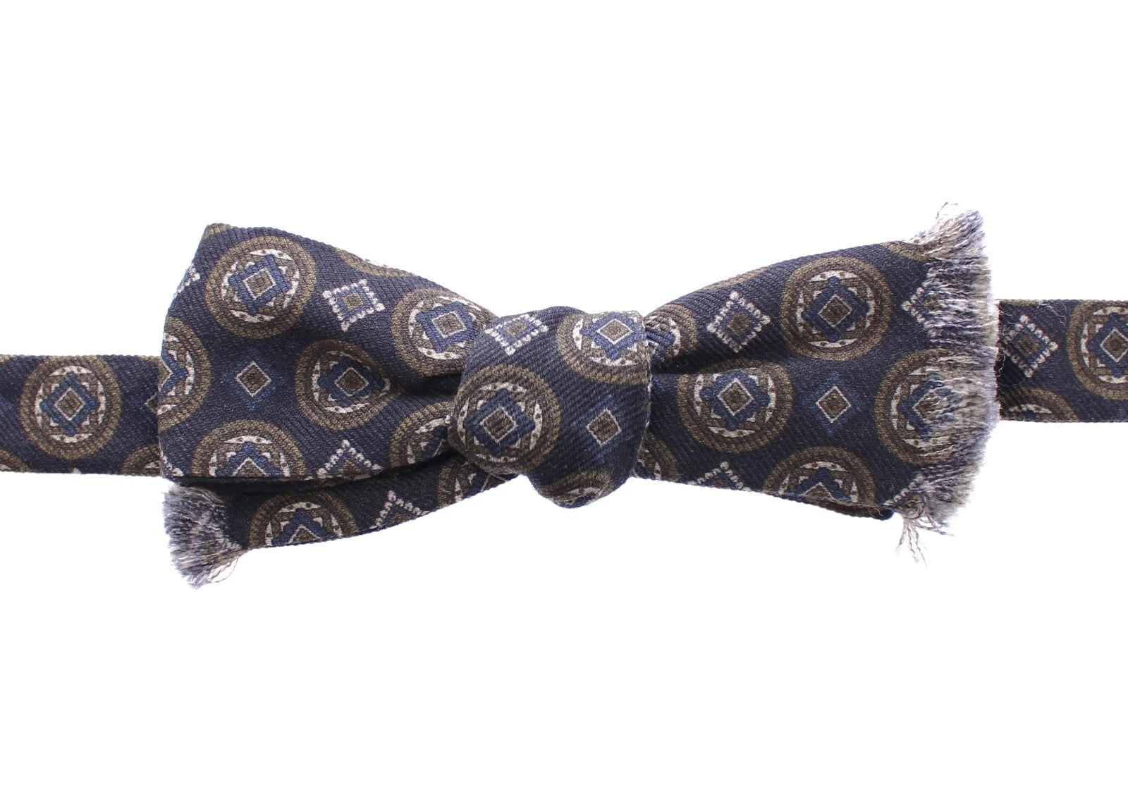 Blue Silk Baroque Fantasi Tied Bow Tie Papillon - ventzia