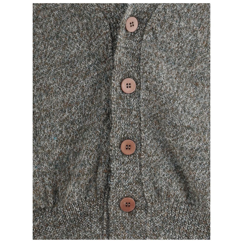 Gray Wool Cardigan - ventzia