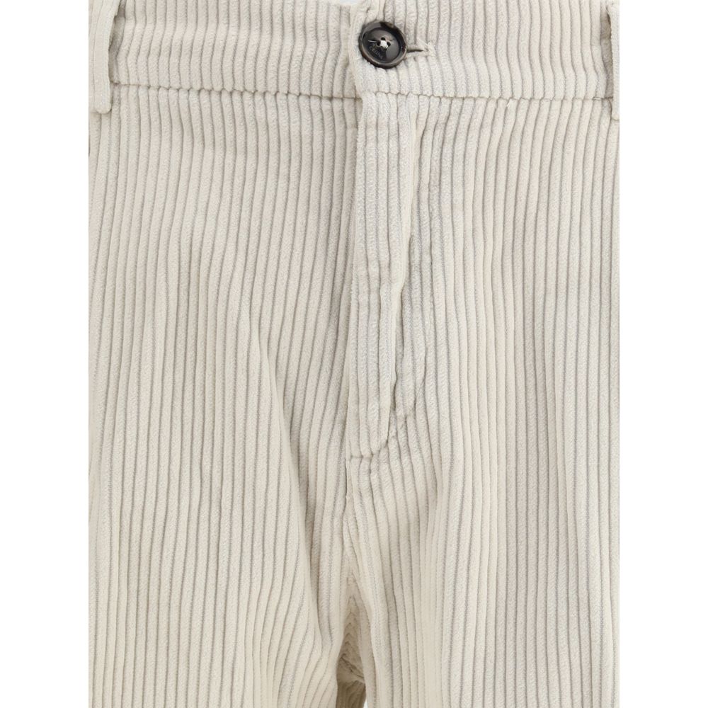 White Cotton Casual Pants - ventzia