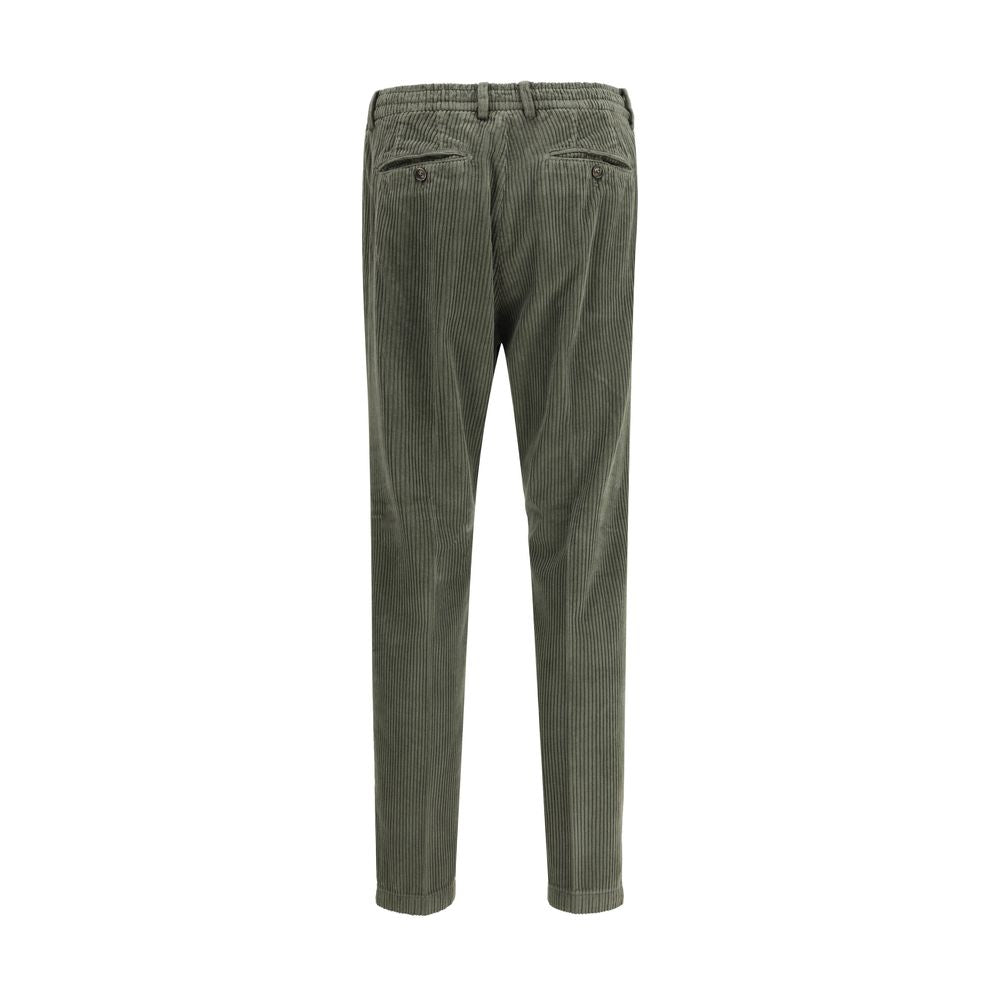 Green Cotton Casual Pants - ventzia