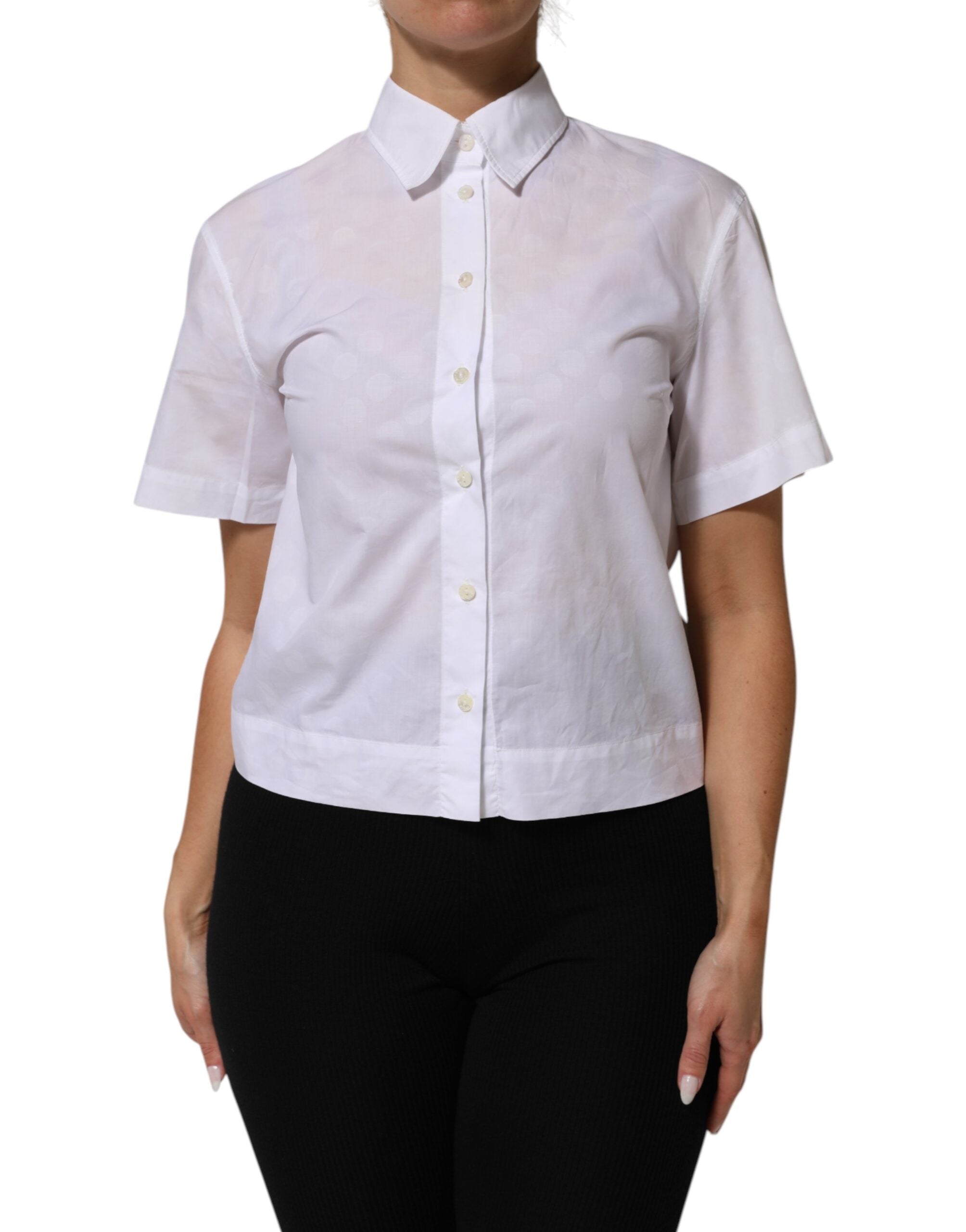 White Collared Short Sleeve Polo Shirt Top - ventzia