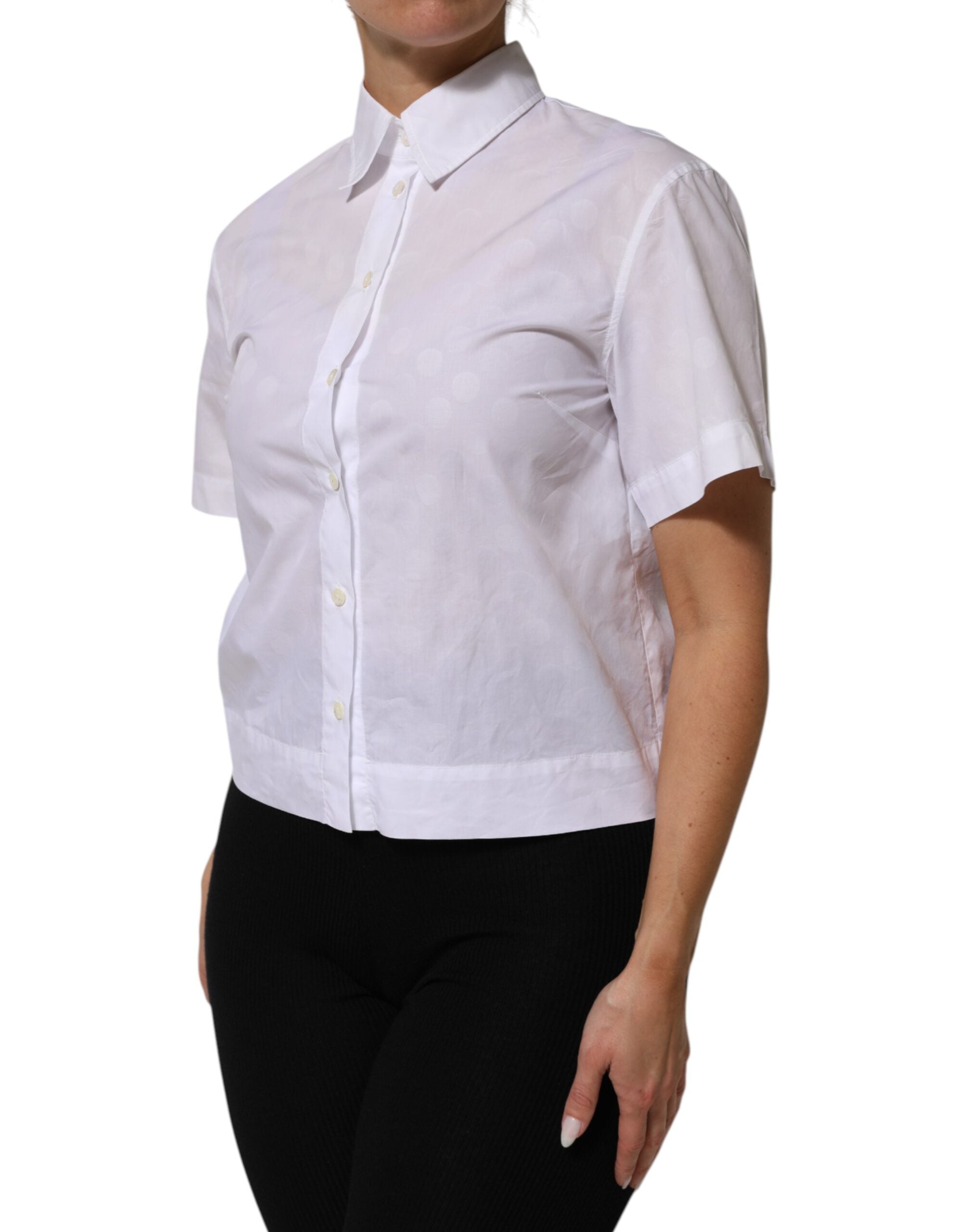 White Collared Short Sleeve Polo Shirt Top - ventzia