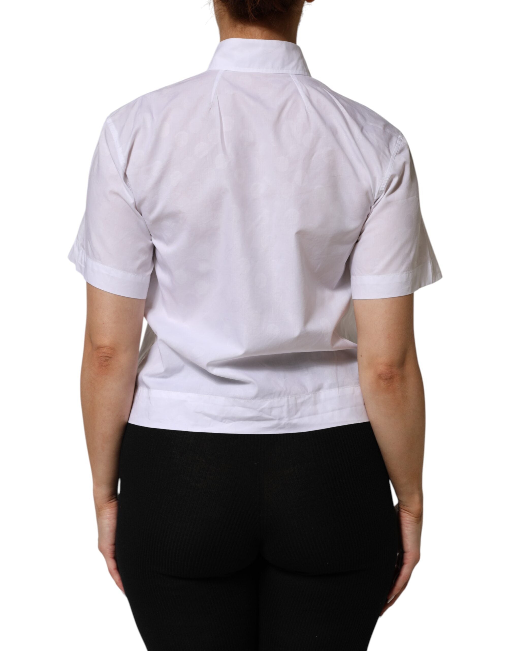 White Collared Short Sleeve Polo Shirt Top - ventzia