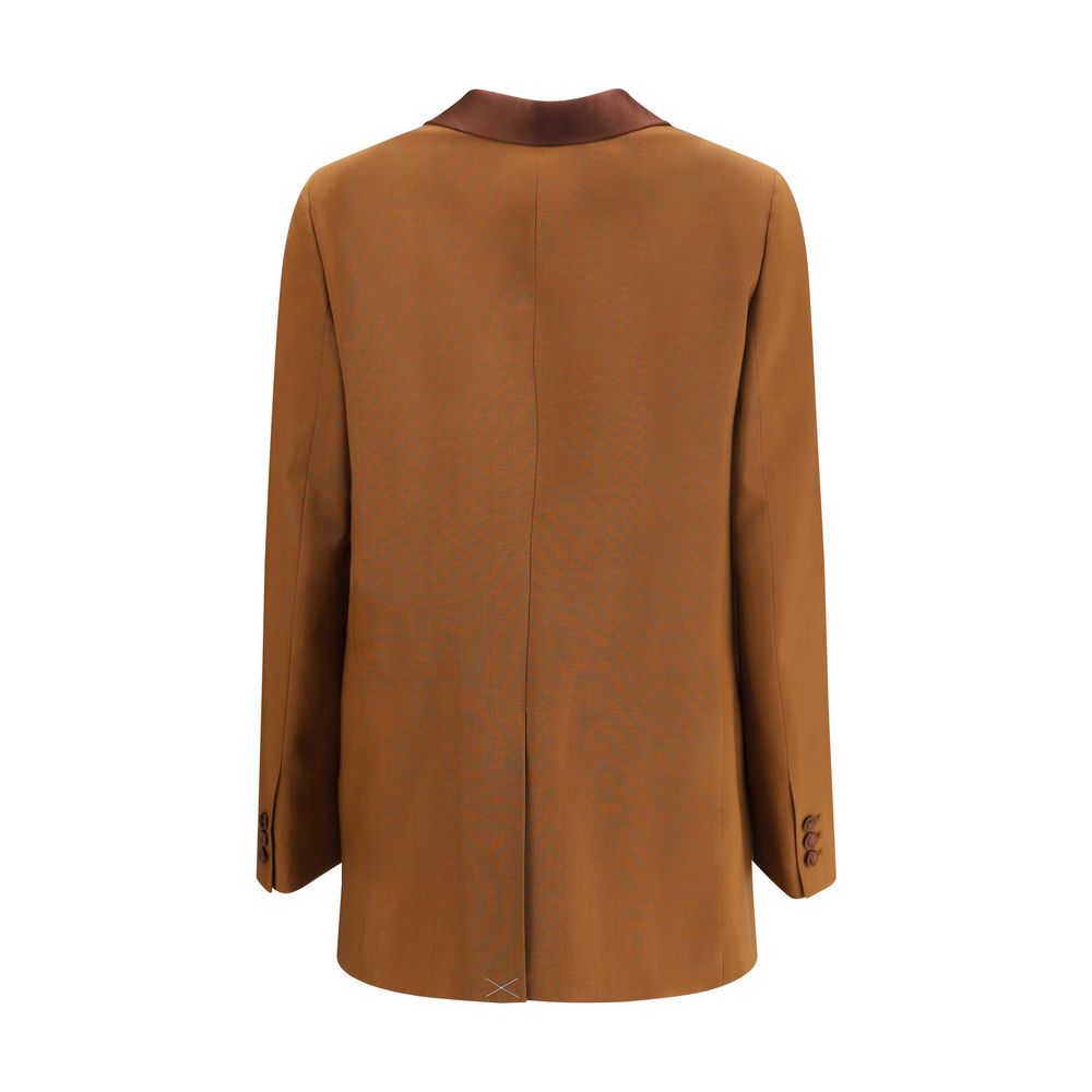 Brown Wool Blazer - ventzia