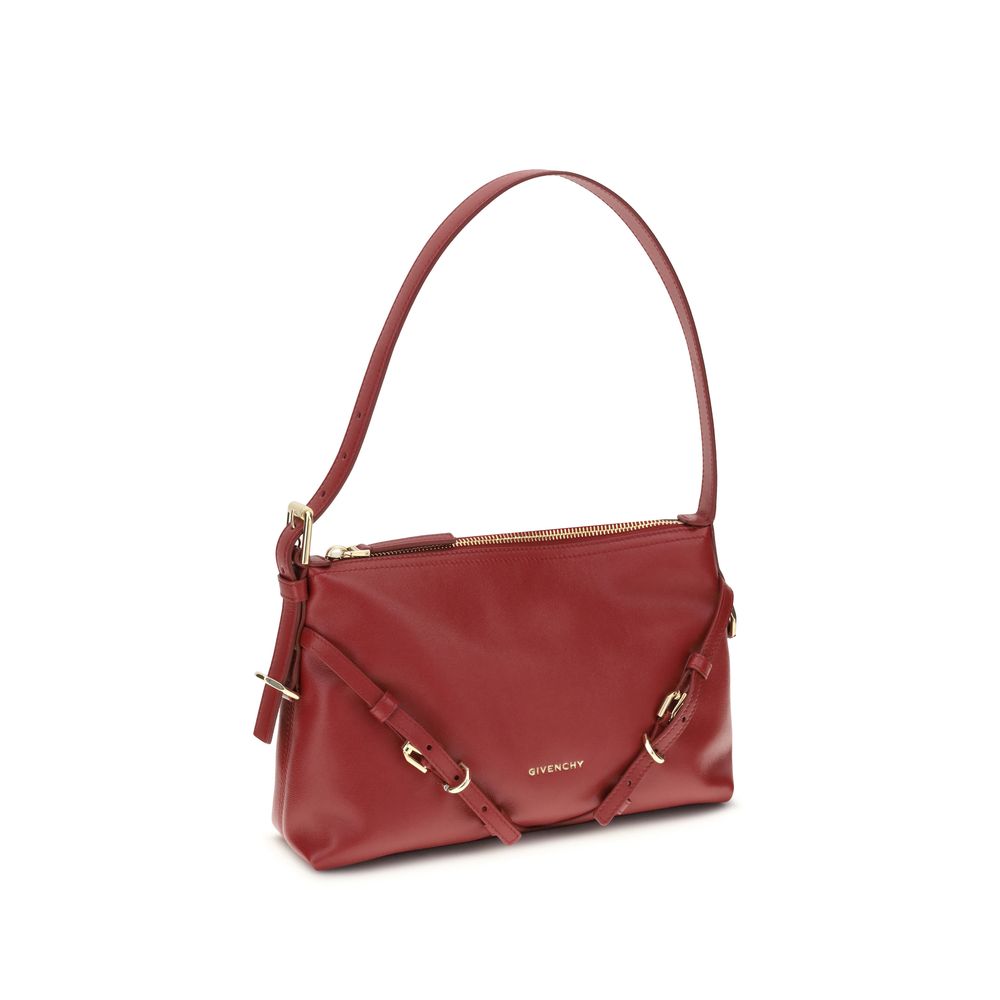 Red Calf Leather Bos Taurus Shoulder Bag - ventzia