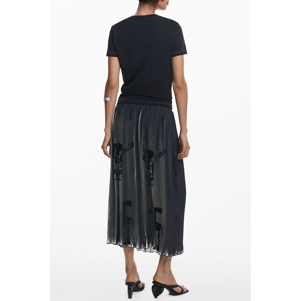 Black Cotton Women T-Shirt - ventzia
