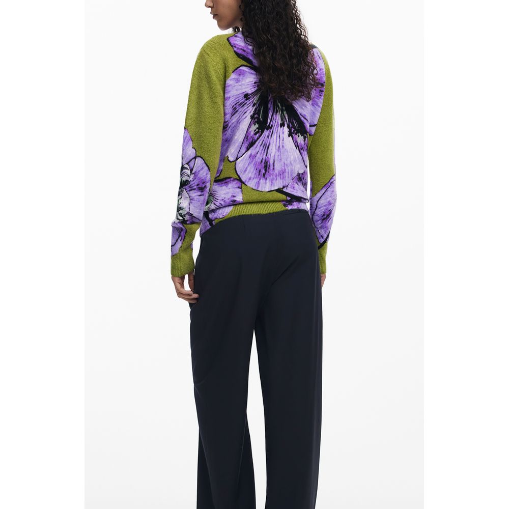 Purple Elastane Women Sweater - ventzia