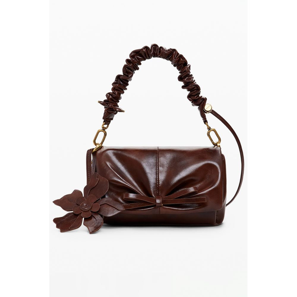 Brown Polyethylene Women Handbag - ventzia