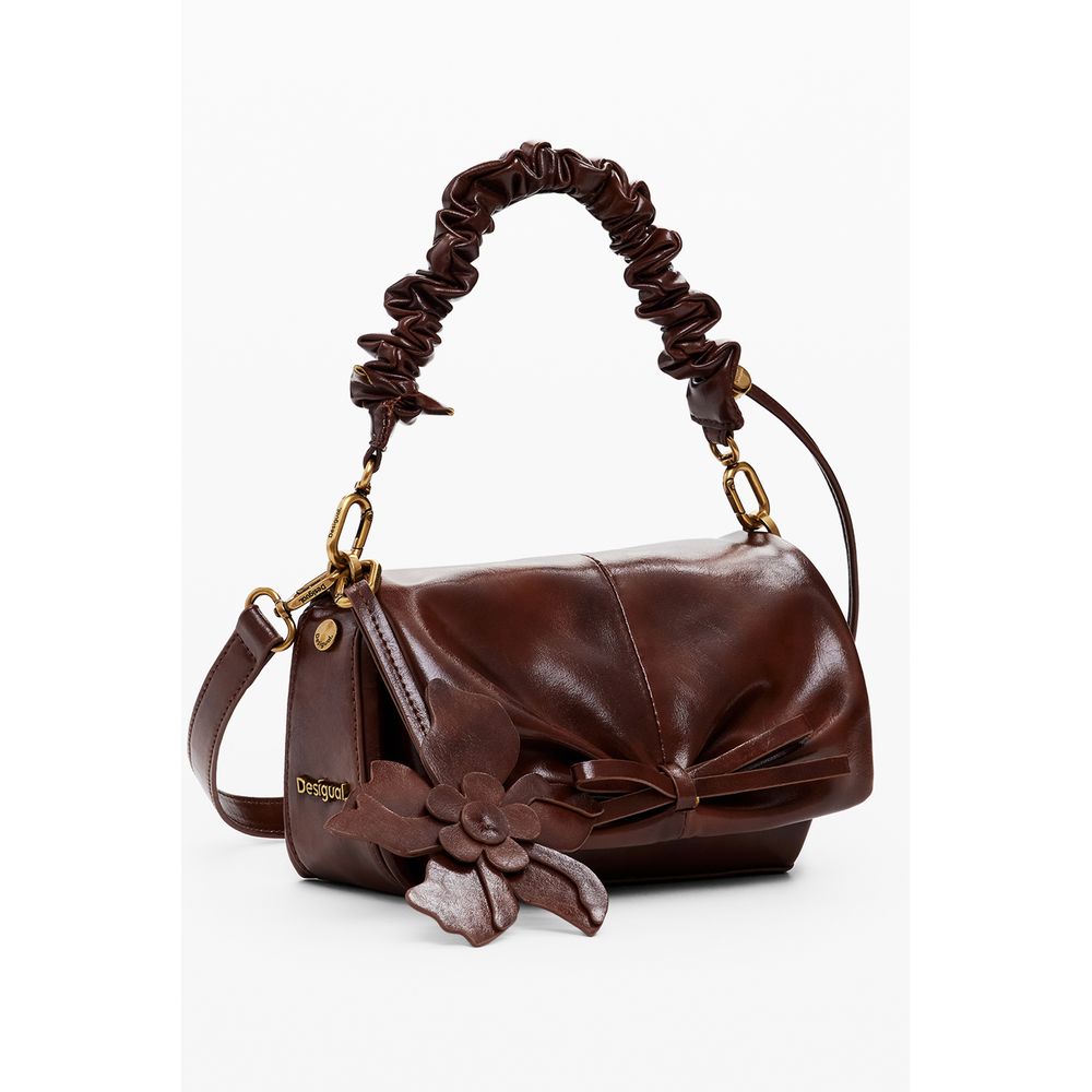 Brown Polyethylene Women Handbag - ventzia