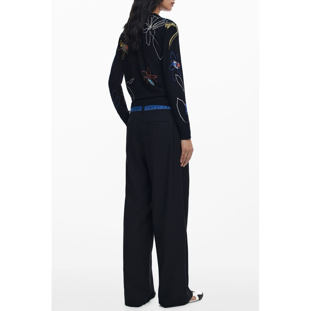Black Viscose Women Sweater - ventzia
