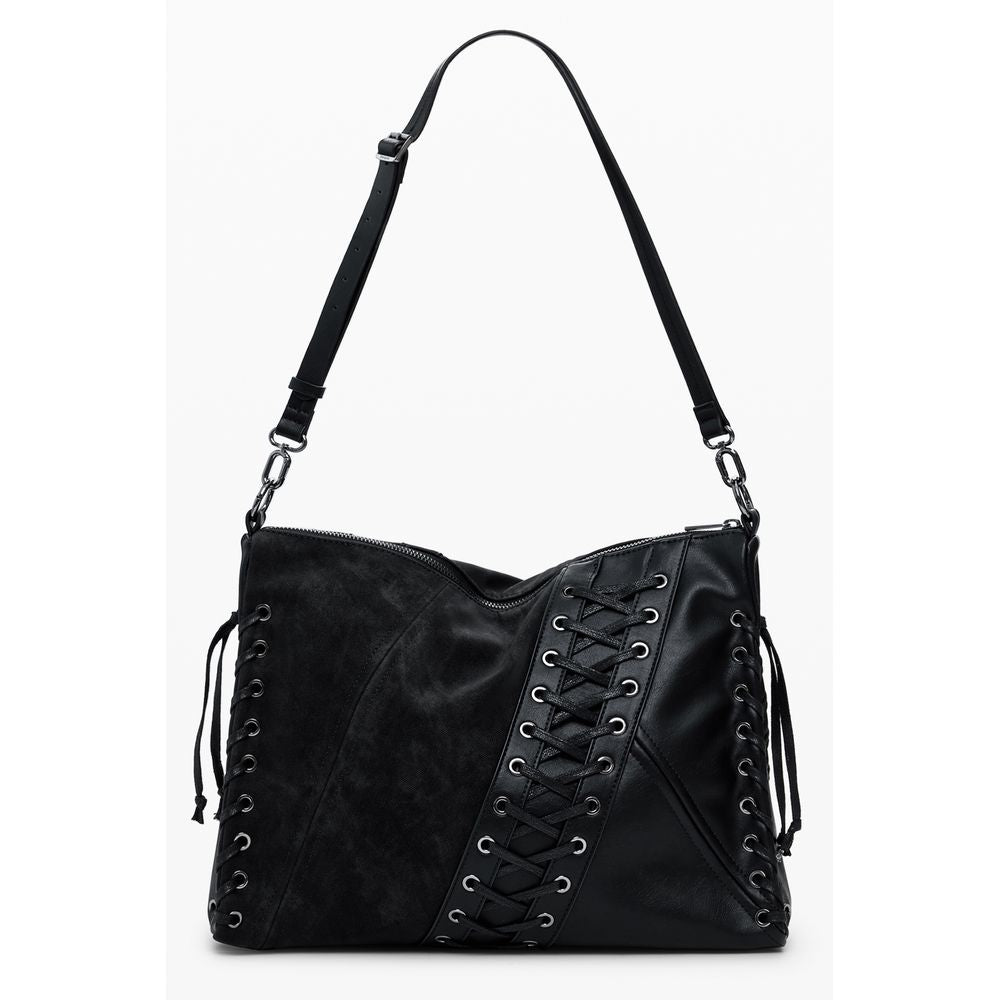 Black Polyethylene Women Handbag - ventzia
