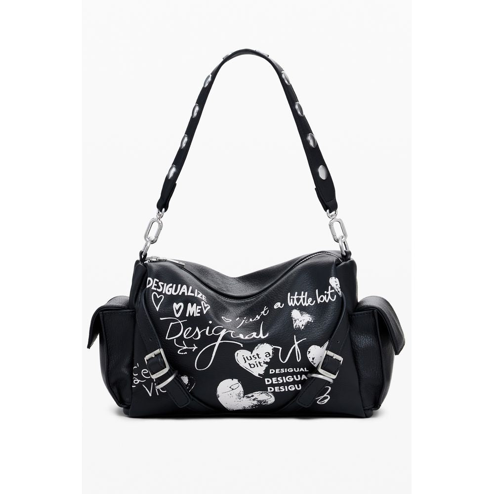 Black Polyethylene Women Handbag - ventzia