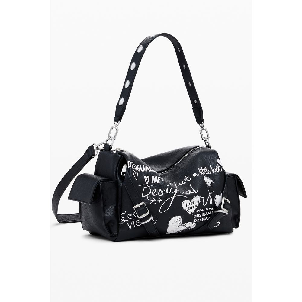 Black Polyethylene Women Handbag - ventzia