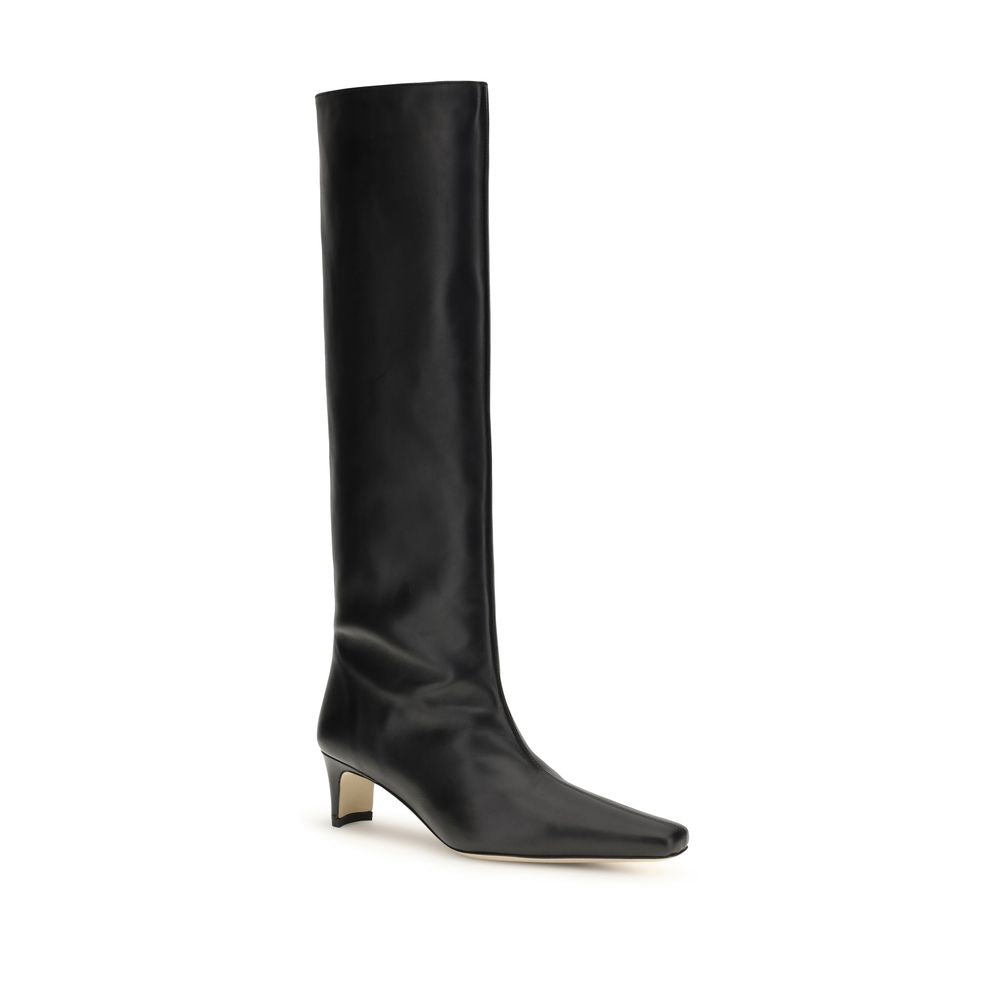 Black Calf Leather Bos Taurus Boots - ventzia