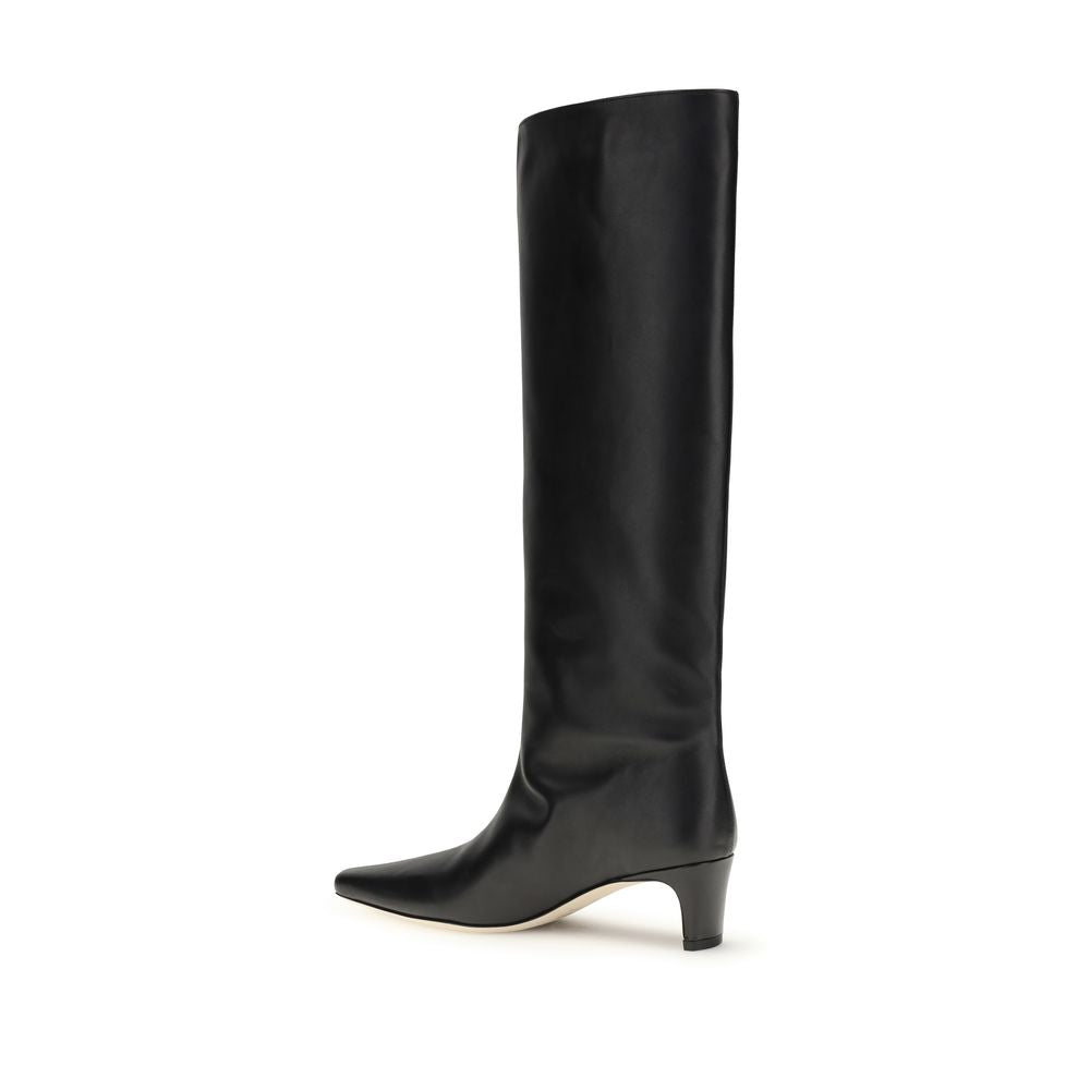 Black Calf Leather Bos Taurus Boots - ventzia