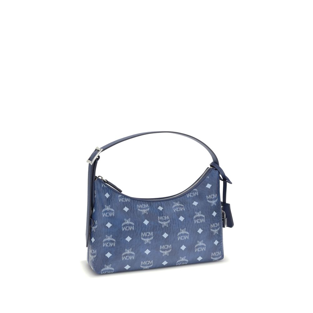 Blue Fabric Shoulder Bag - ventzia