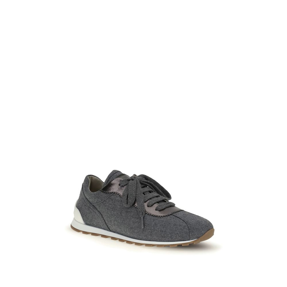 Gray Fleece Wool Athletic Sneakers - ventzia