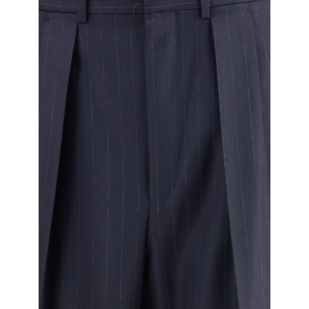 Blue Wool Dress Pants - ventzia