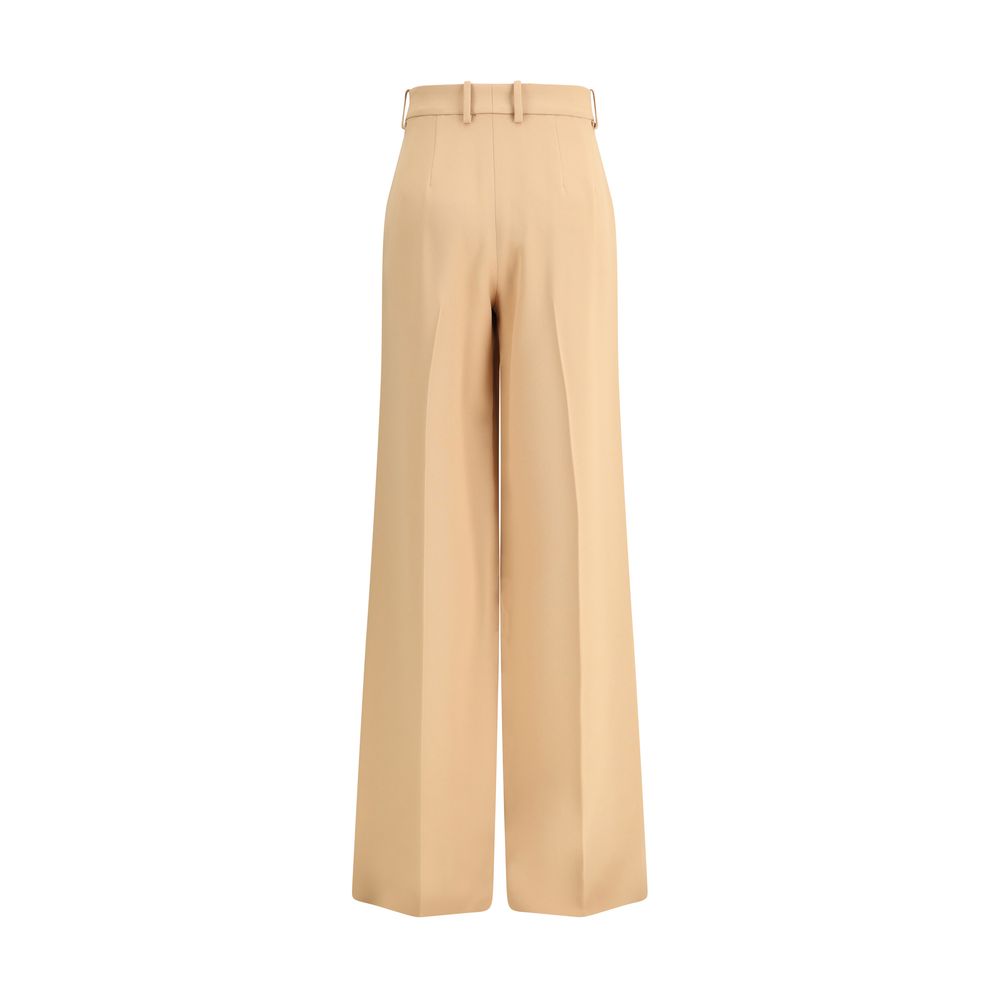 Beige Viscose Casual Pants - ventzia