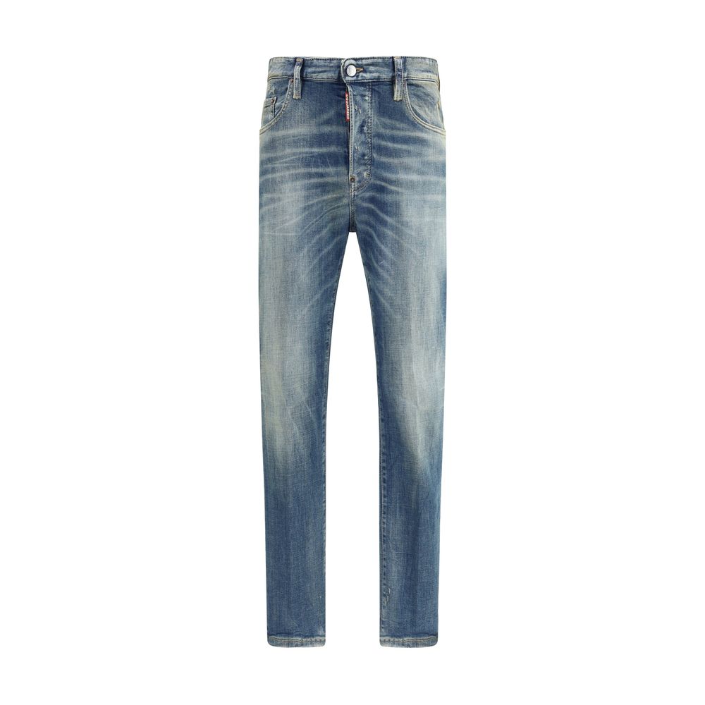 Blue Cotton Slim Fit Jeans - ventzia